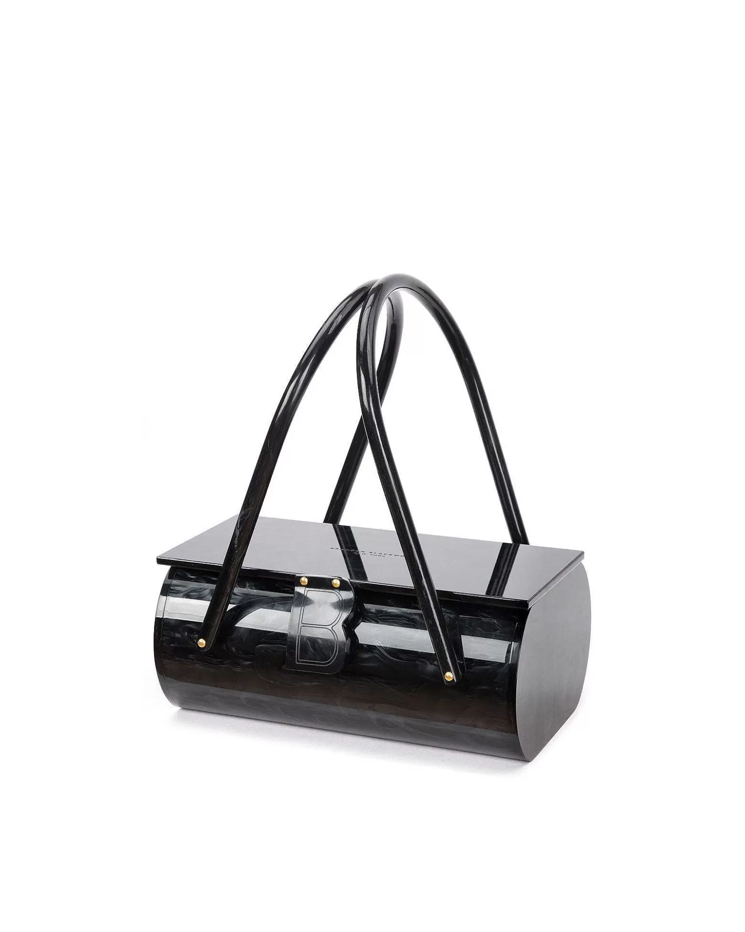 Top Handle Bags>Brandon Blackwood Acrylic Basket Bag Black Marble