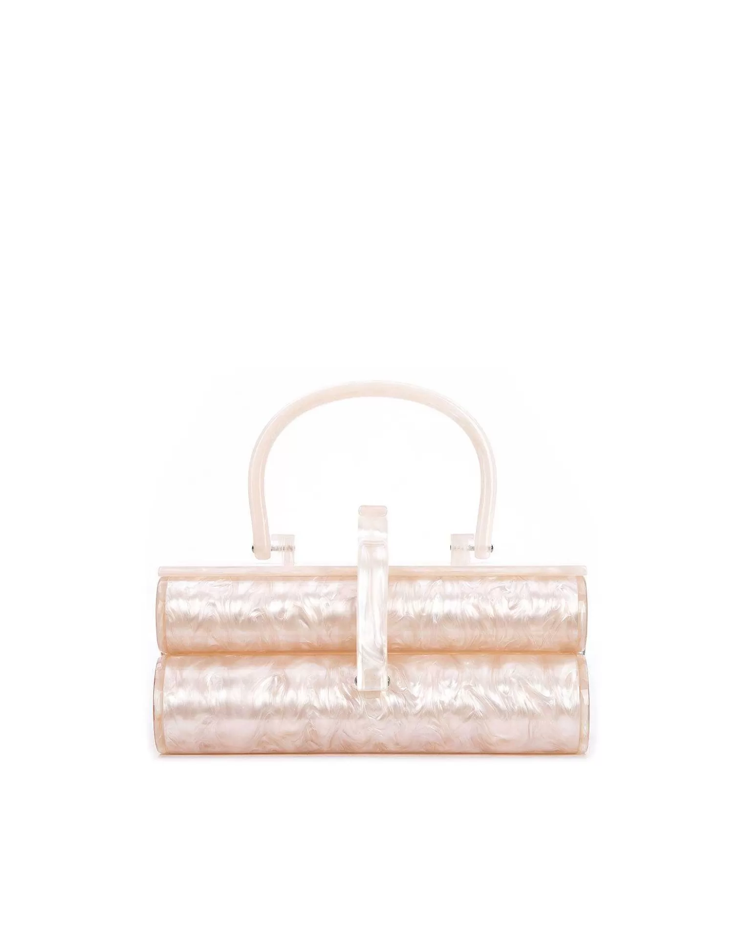 Top Handle Bags>Brandon Blackwood Acrylic Duplex Purse Ivory Marble