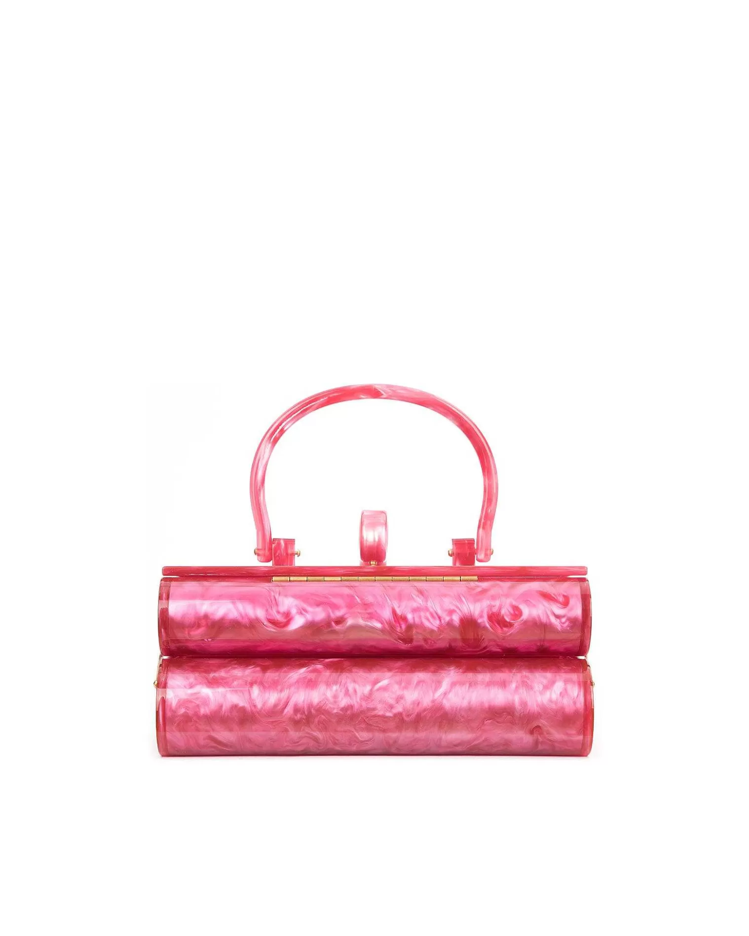 Top Handle Bags>Brandon Blackwood Acrylic Duplex Purse Pink Marble