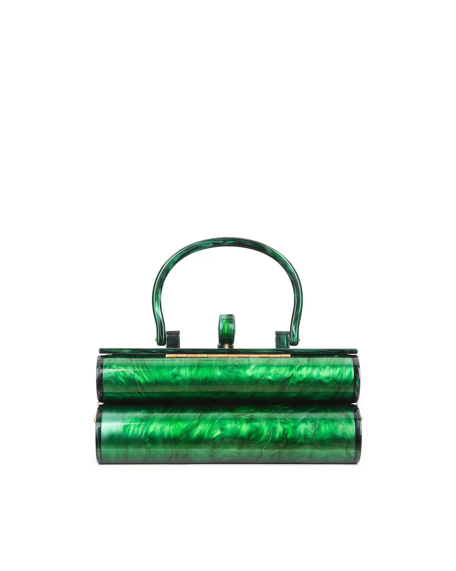 Top Handle Bags>Brandon Blackwood Acrylic Duplex Purse Green Marble