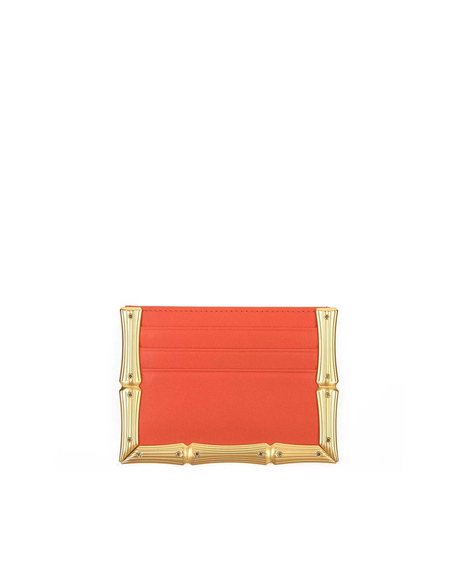 Cardholders>Brandon Blackwood Bamboo B Card Holder Burnt Orange Leather