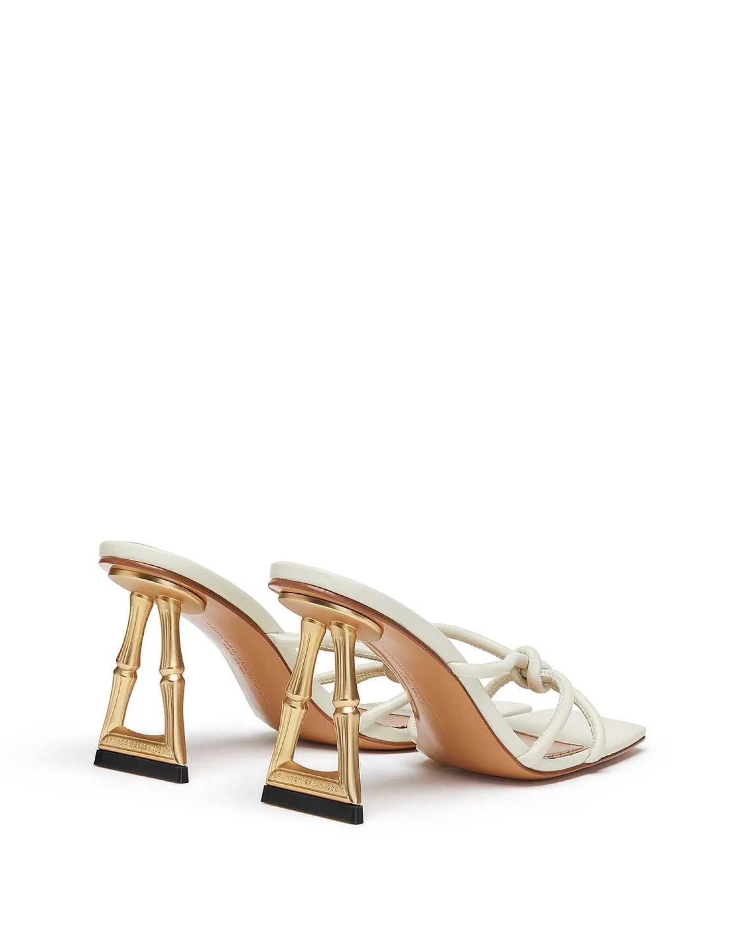 Sandals>Brandon Blackwood Bamboo B Heel Sandal Ivory