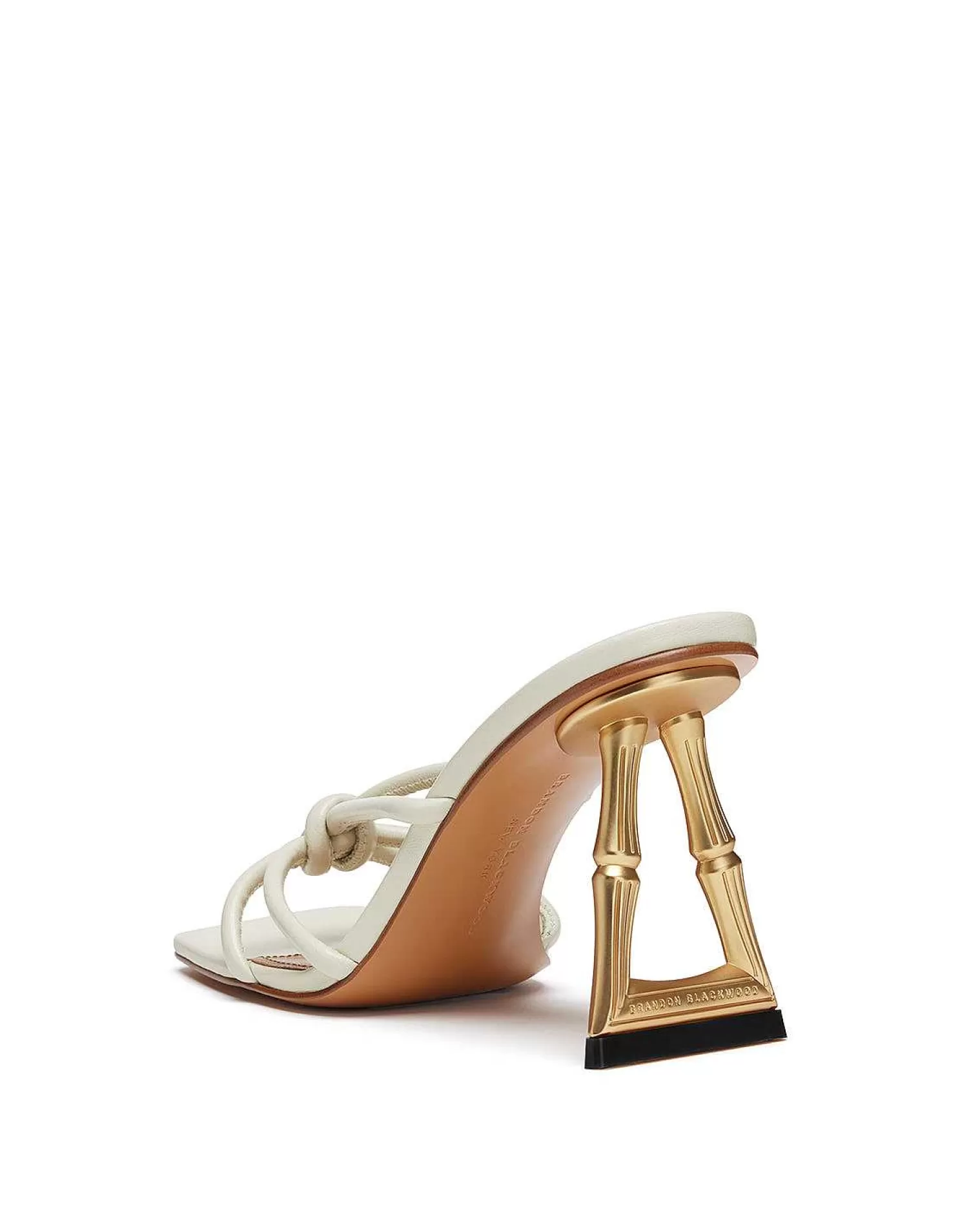 Sandals>Brandon Blackwood Bamboo B Heel Sandal Ivory