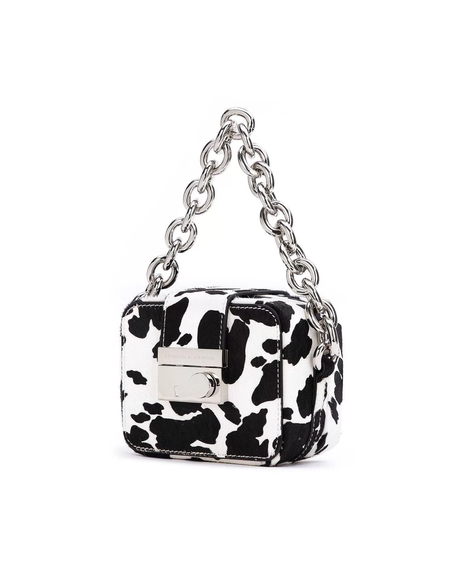 Top Handle Bags>Brandon Blackwood Caro Buckle Bag Cow Print Ponyhair