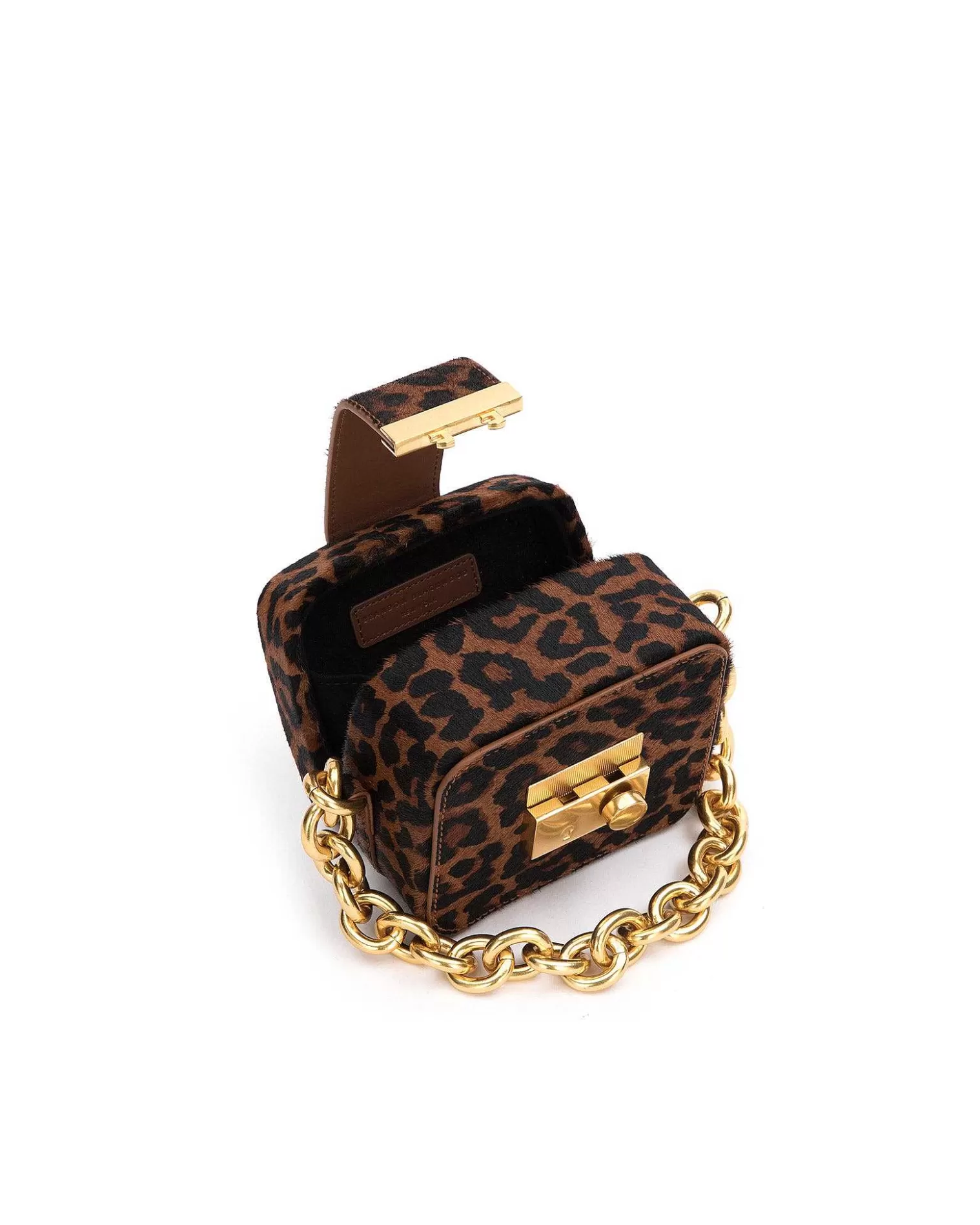 Top Handle Bags>Brandon Blackwood Caro Buckle Bag Leopard Ponyhair