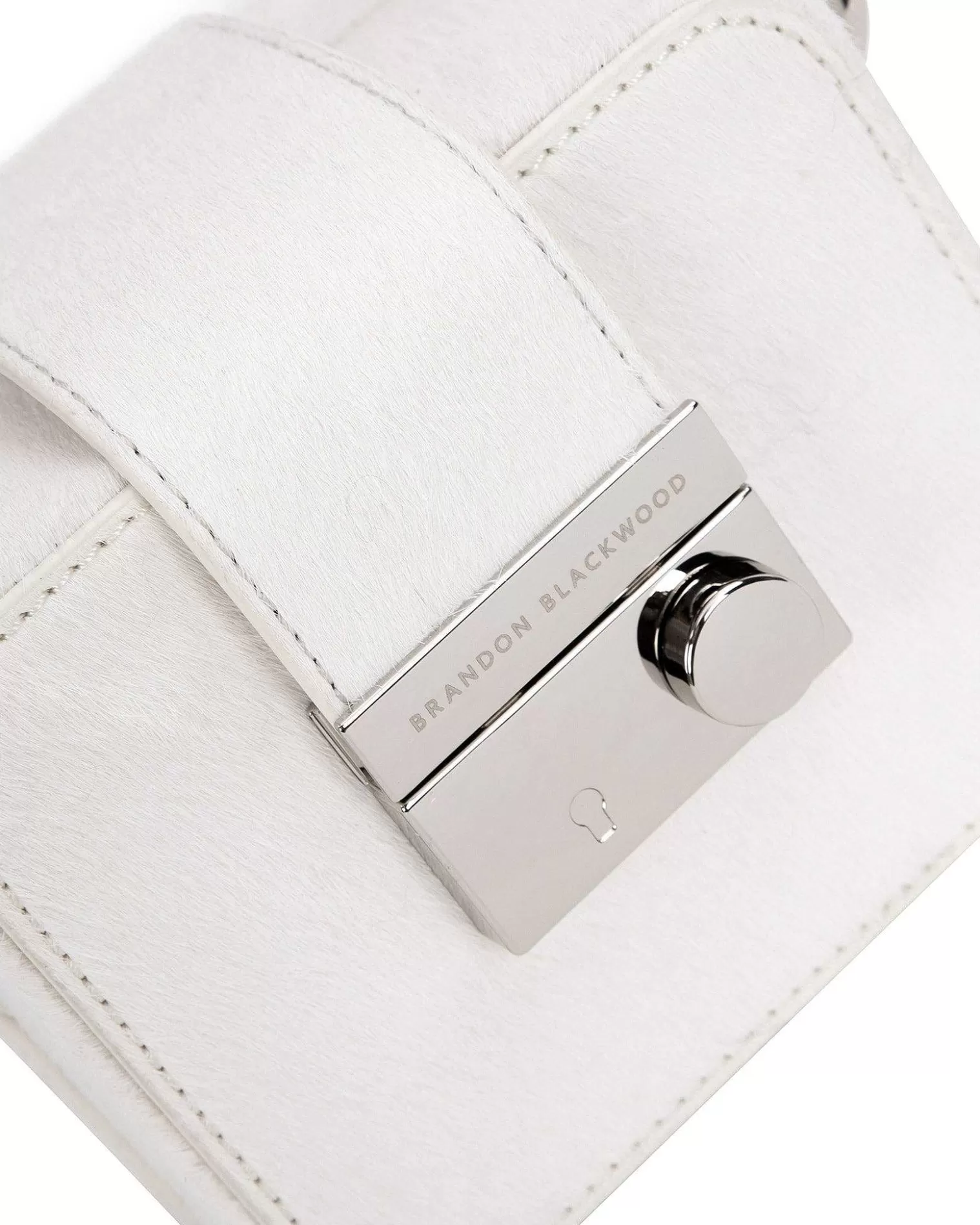 Top Handle Bags>Brandon Blackwood Caro Buckle Bag White Ponyhair