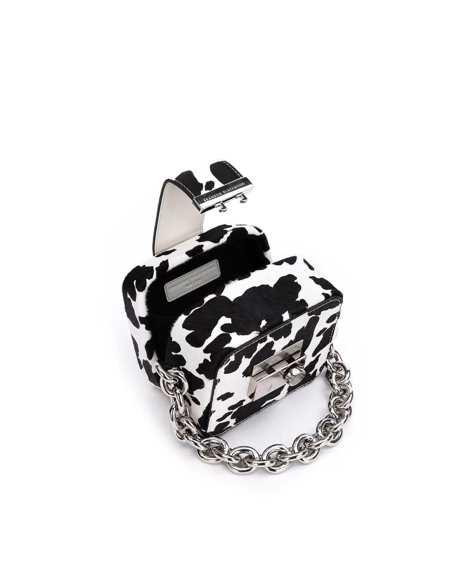 Top Handle Bags>Brandon Blackwood Caro Buckle Bag Cow Print Ponyhair