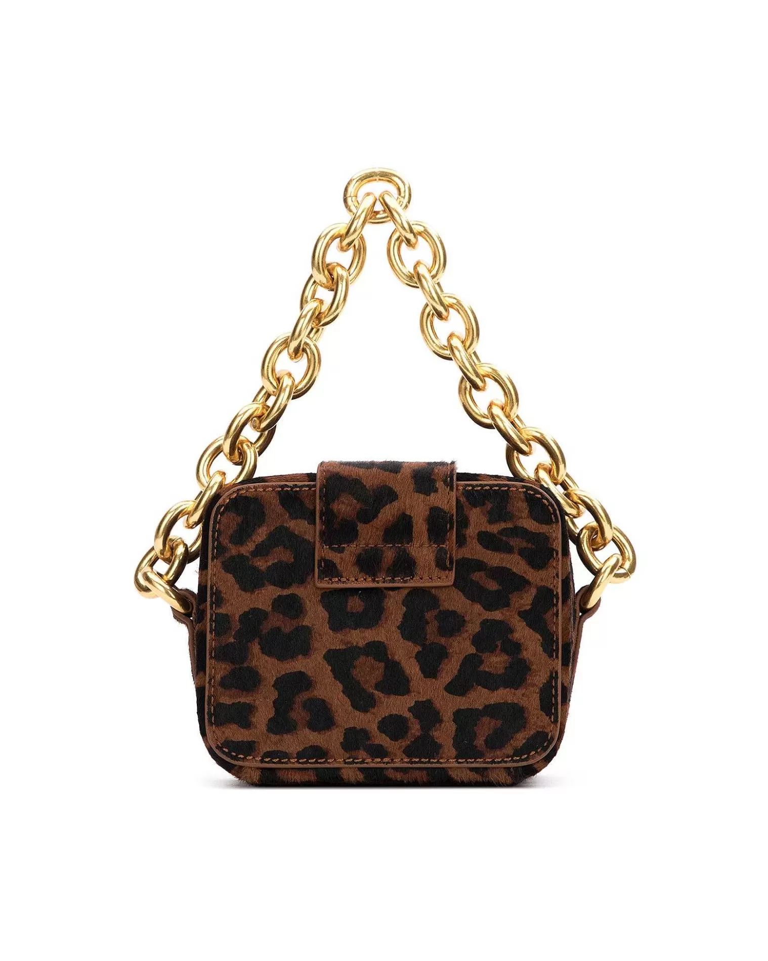 Top Handle Bags>Brandon Blackwood Caro Buckle Bag Leopard Ponyhair