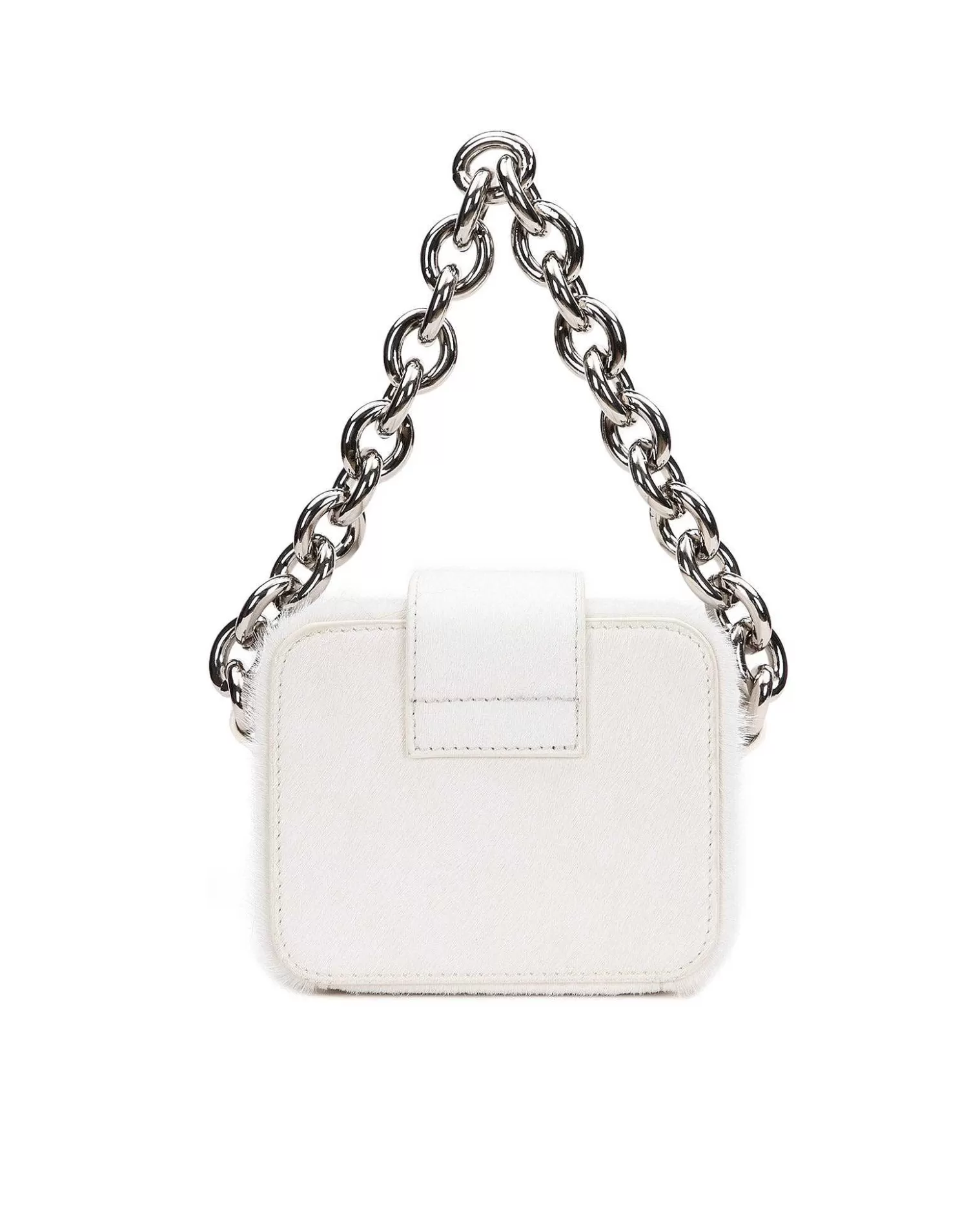 Top Handle Bags>Brandon Blackwood Caro Buckle Bag White Ponyhair