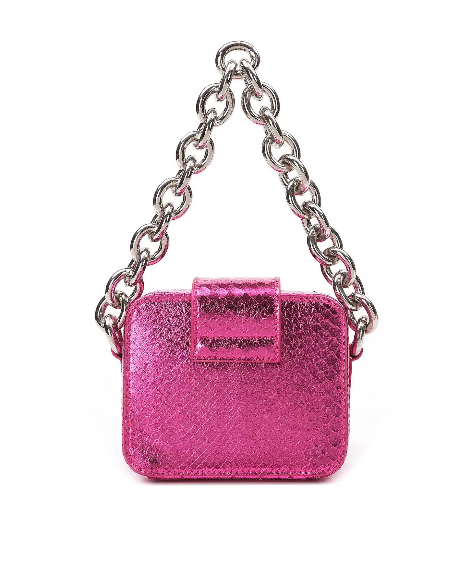 Top Handle Bags>Brandon Blackwood Caro Buckle Bag Hot Pink Python