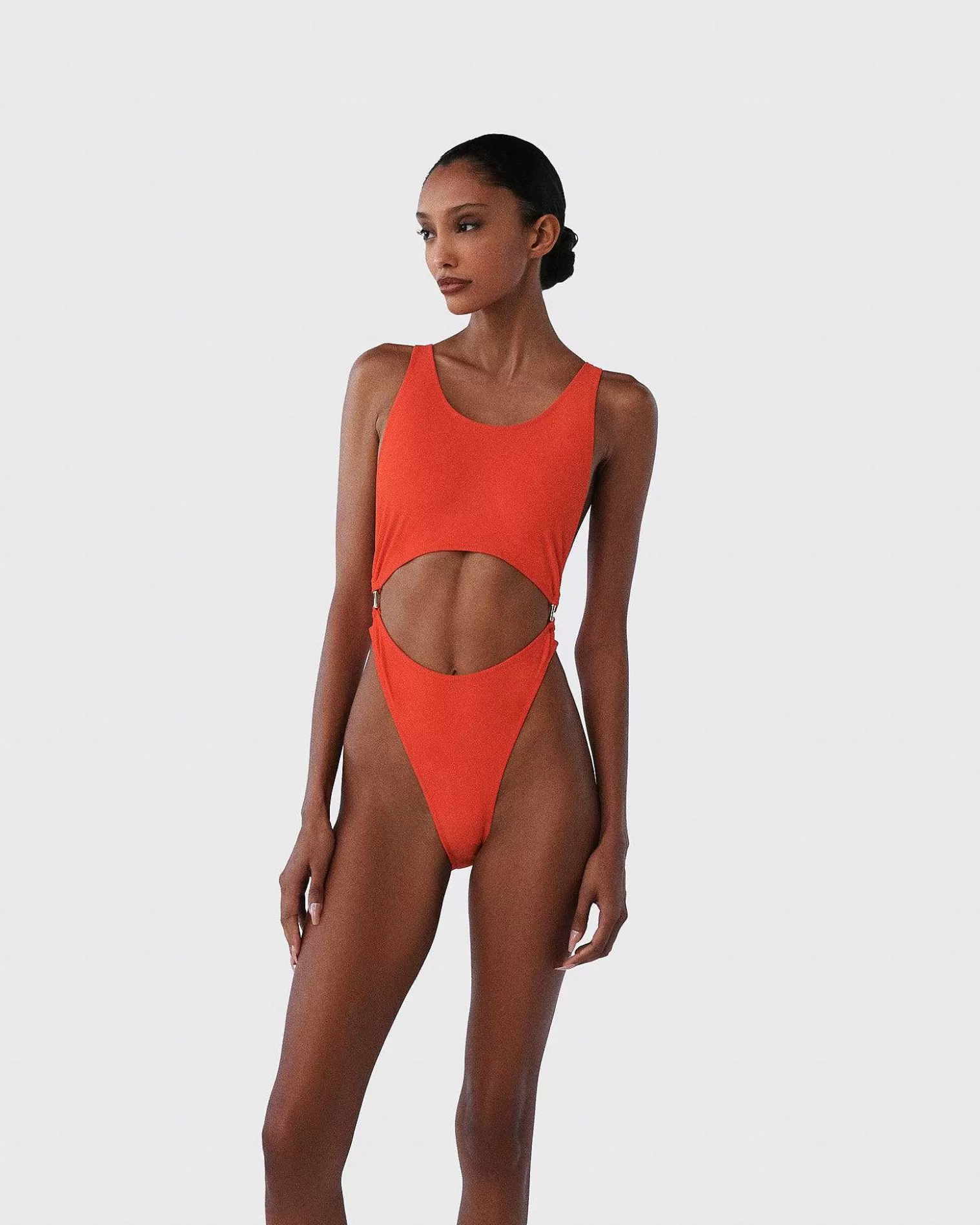 One-Piece>Brandon Blackwood Cutout One-Piece Swimsuit Orange