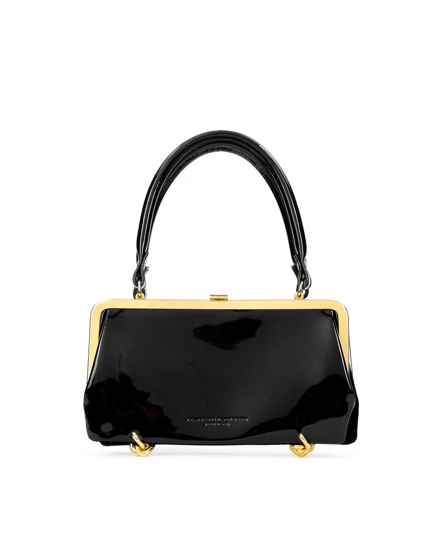 Top Handle Bags>Brandon Blackwood Gemini Purse Black Patent Leather