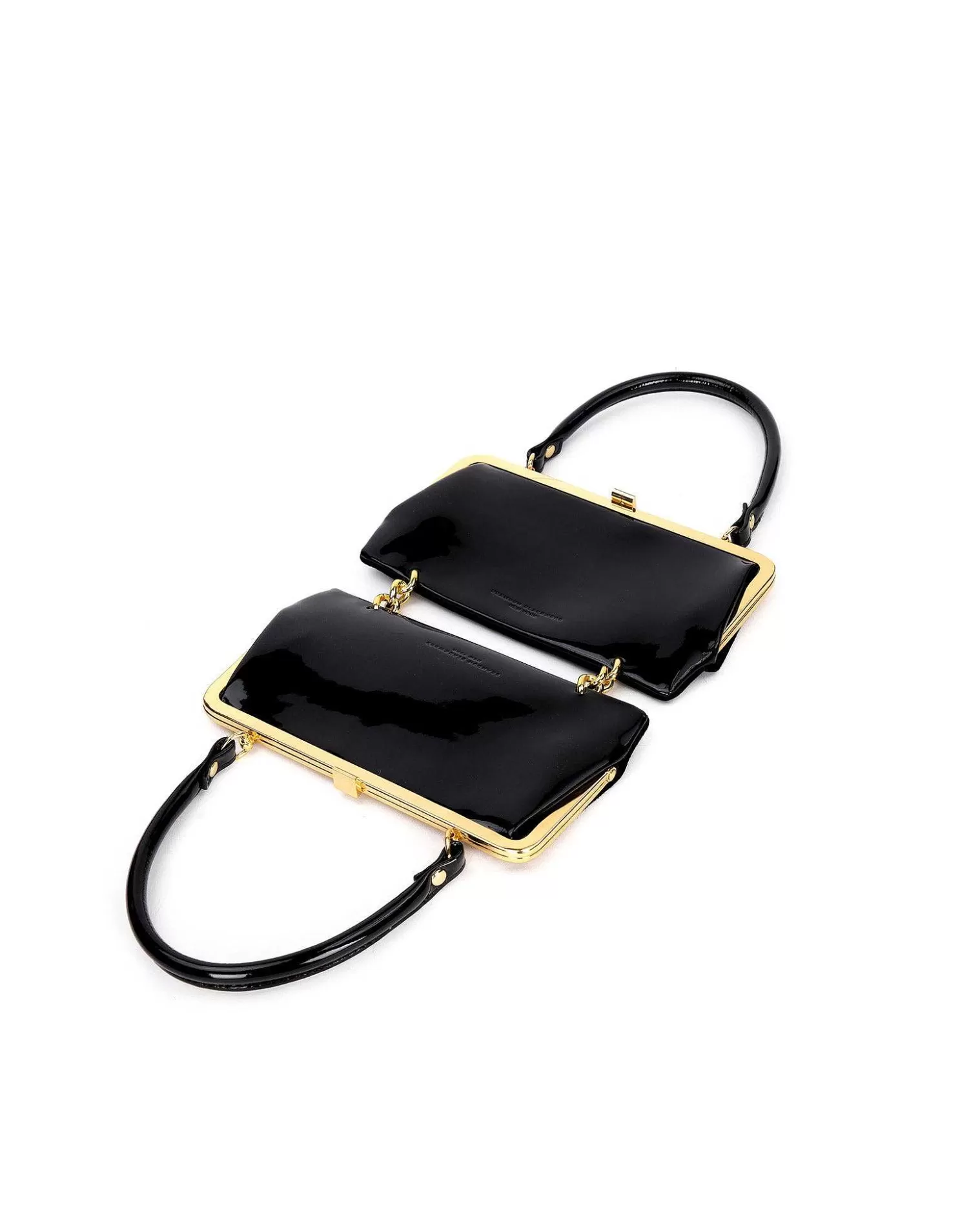 Top Handle Bags>Brandon Blackwood Gemini Purse Black Patent Leather