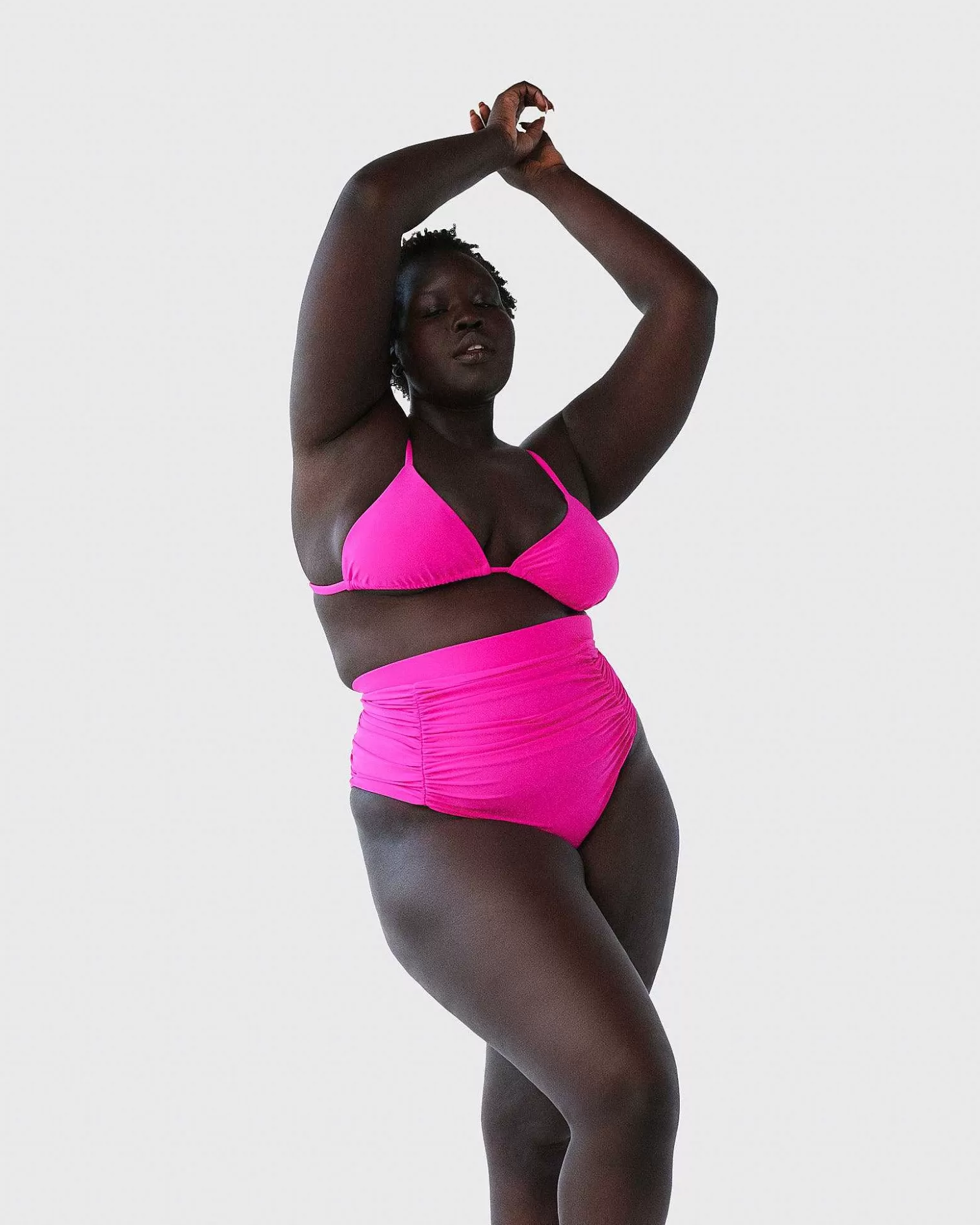 Bottoms>Brandon Blackwood High-Waist Swim Bottom Hot Pink