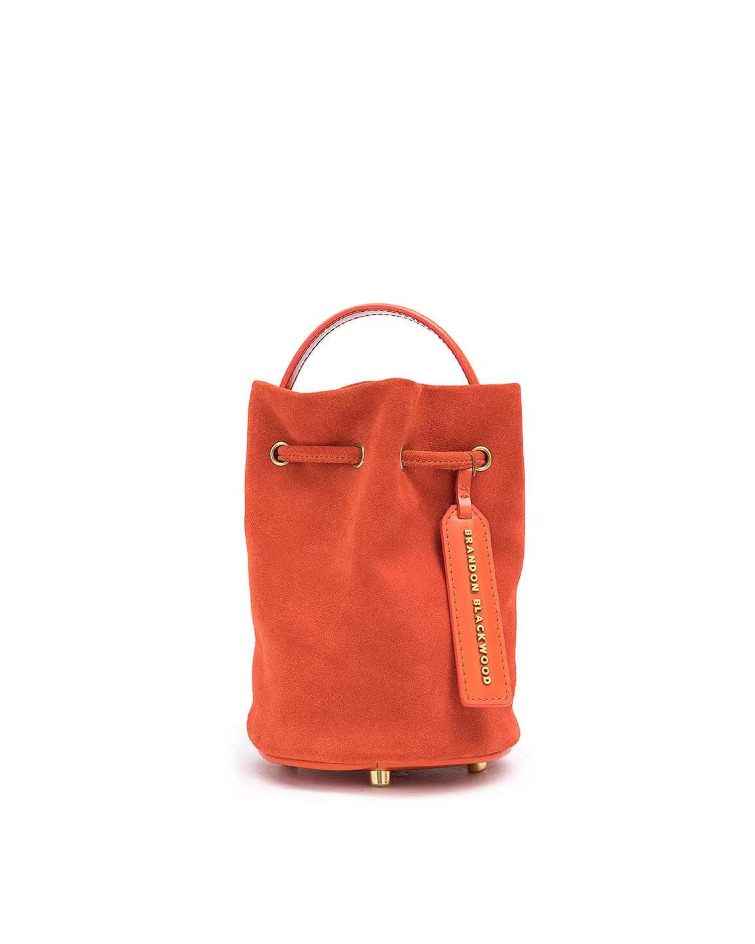 Crossbody Bags>Brandon Blackwood Kamal Bucket Bag Burnt Orange Suede