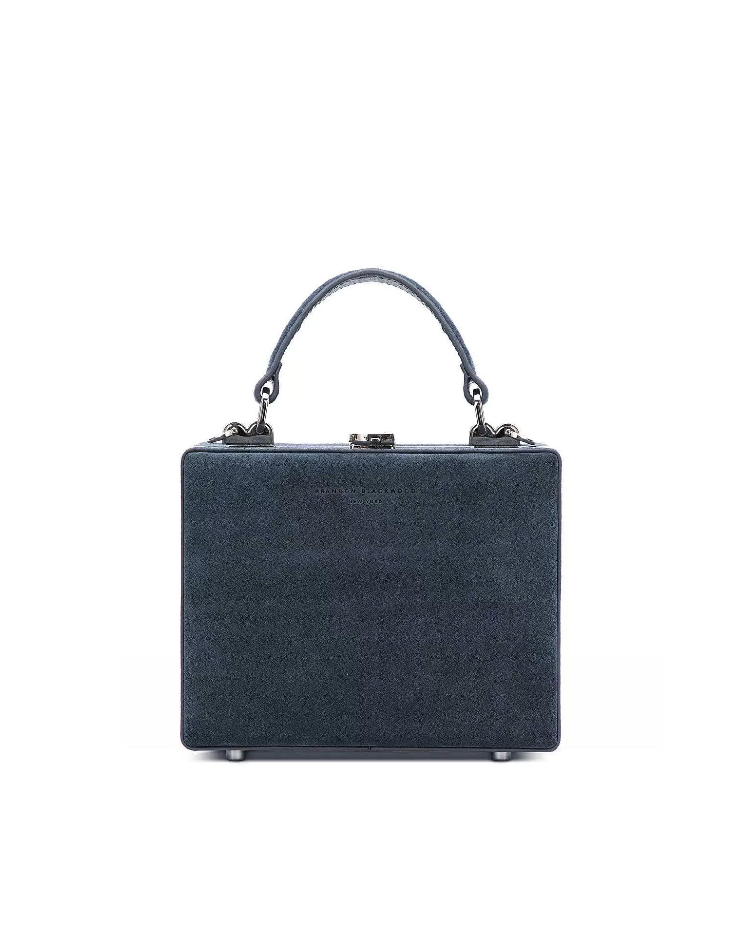 Top Handle Bags>Brandon Blackwood Kendrick Trunk Navy Blue Suede