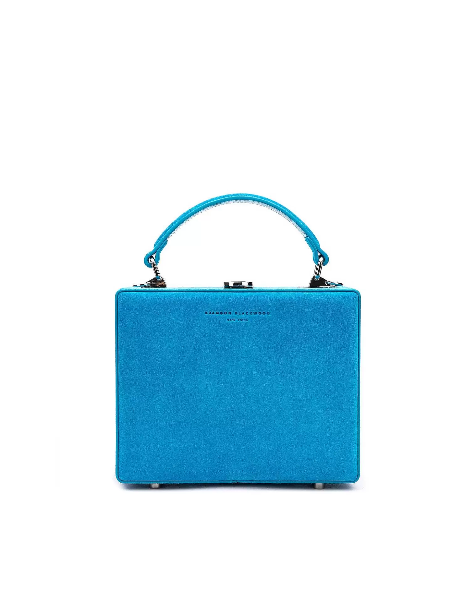 Top Handle Bags>Brandon Blackwood Kendrick Trunk Aqua Blue Suede