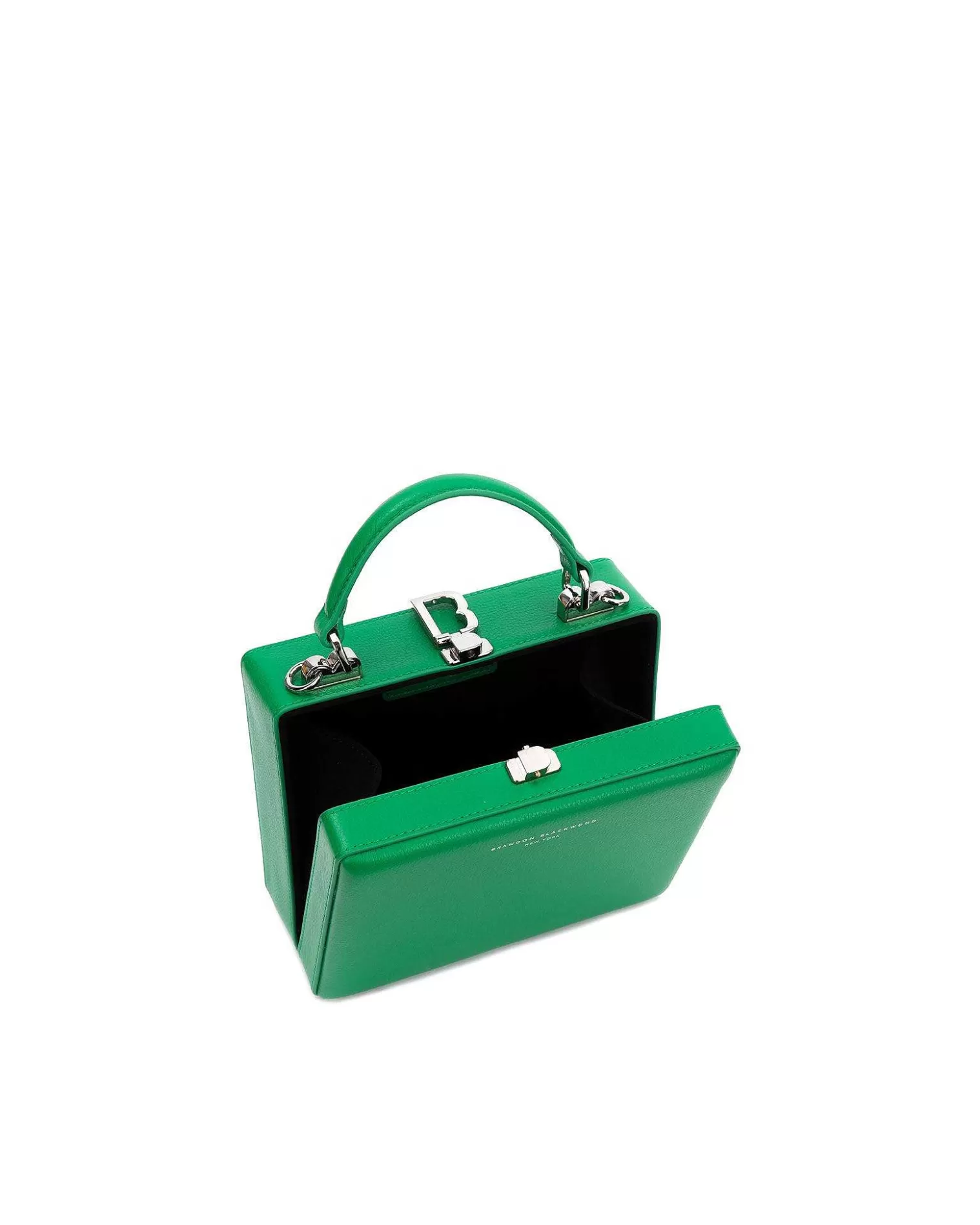 Top Handle Bags>Brandon Blackwood Kendrick Trunk True Green Leather W/Silver Hardware