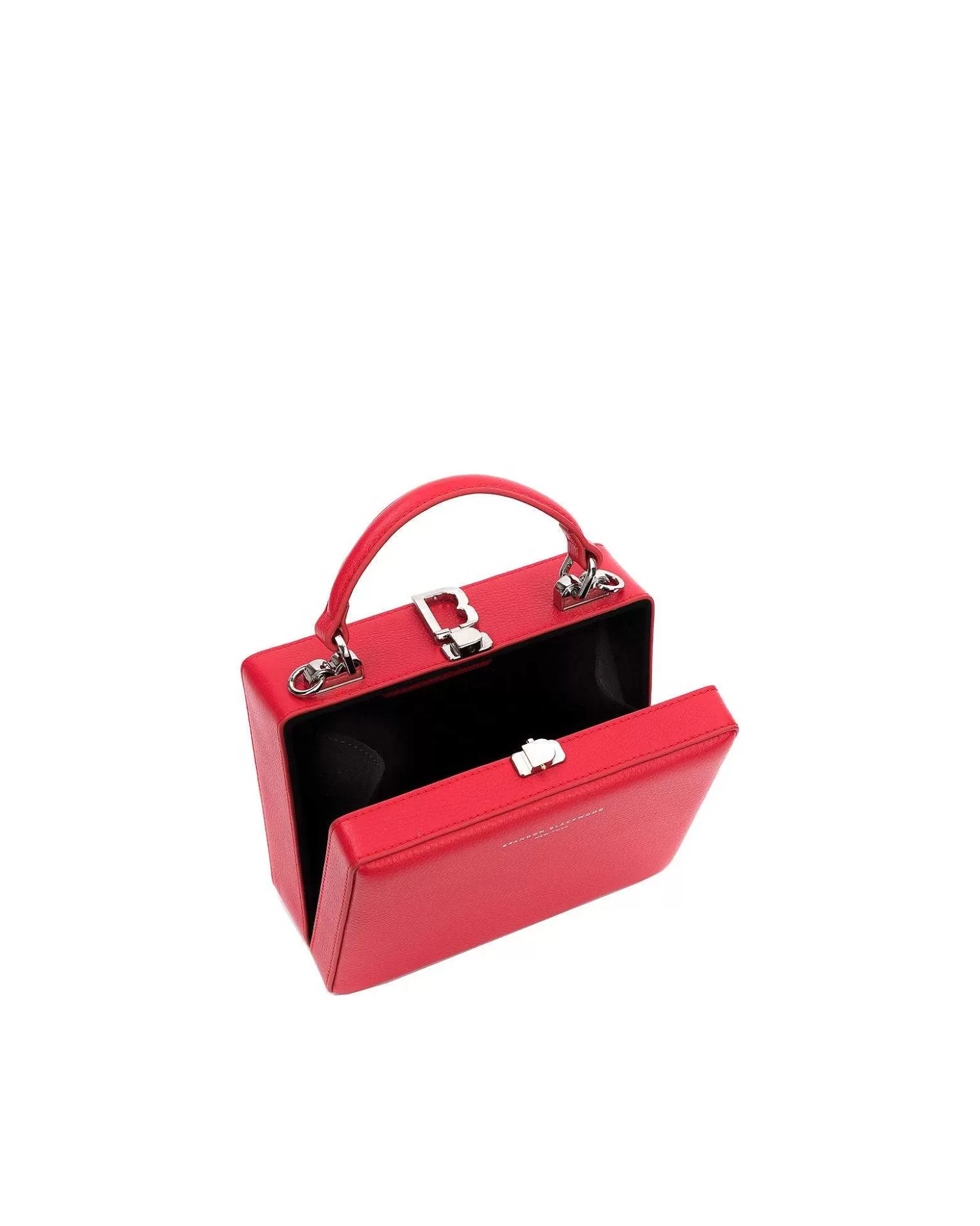 Top Handle Bags>Brandon Blackwood Kendrick Trunk Red Leather W/Silver Hardware