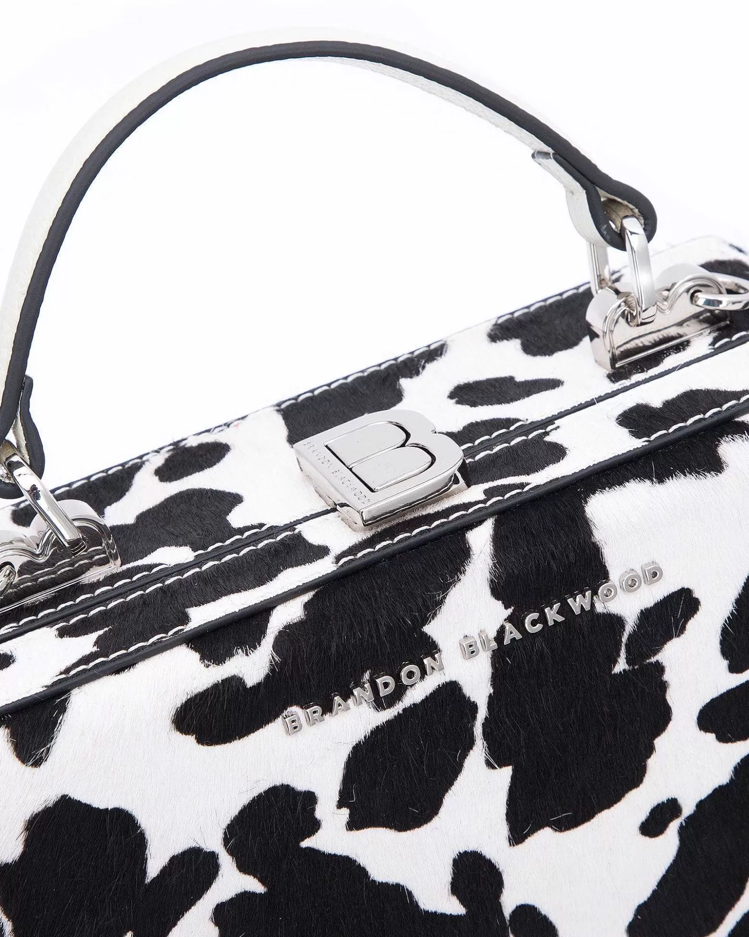 Top Handle Bags>Brandon Blackwood Kendrick Trunk Cow Print Ponyhair