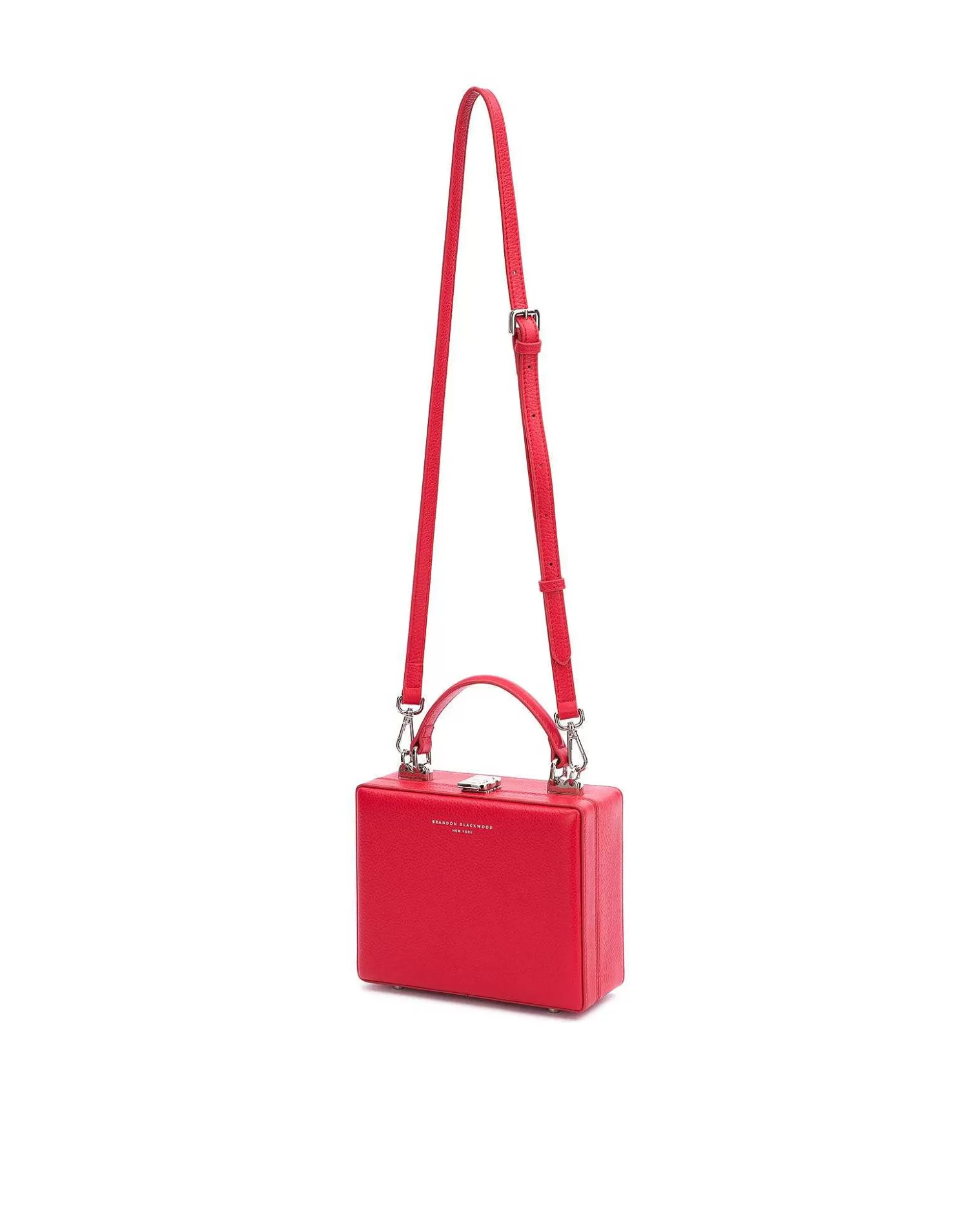 Top Handle Bags>Brandon Blackwood Kendrick Trunk Red Leather W/Silver Hardware