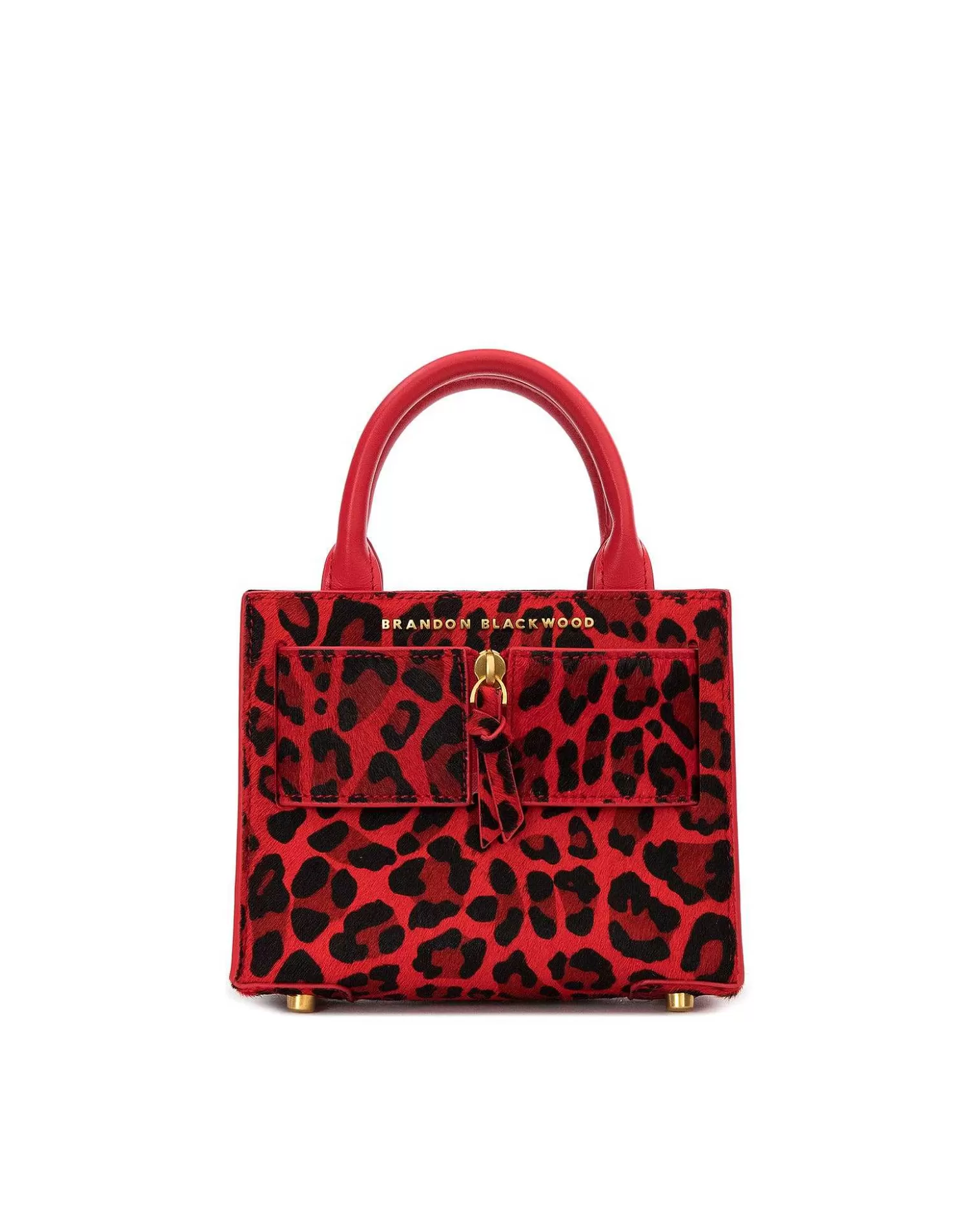 Top Handle Bags>Brandon Blackwood Kuei Bag Red Leopard Ponyhair