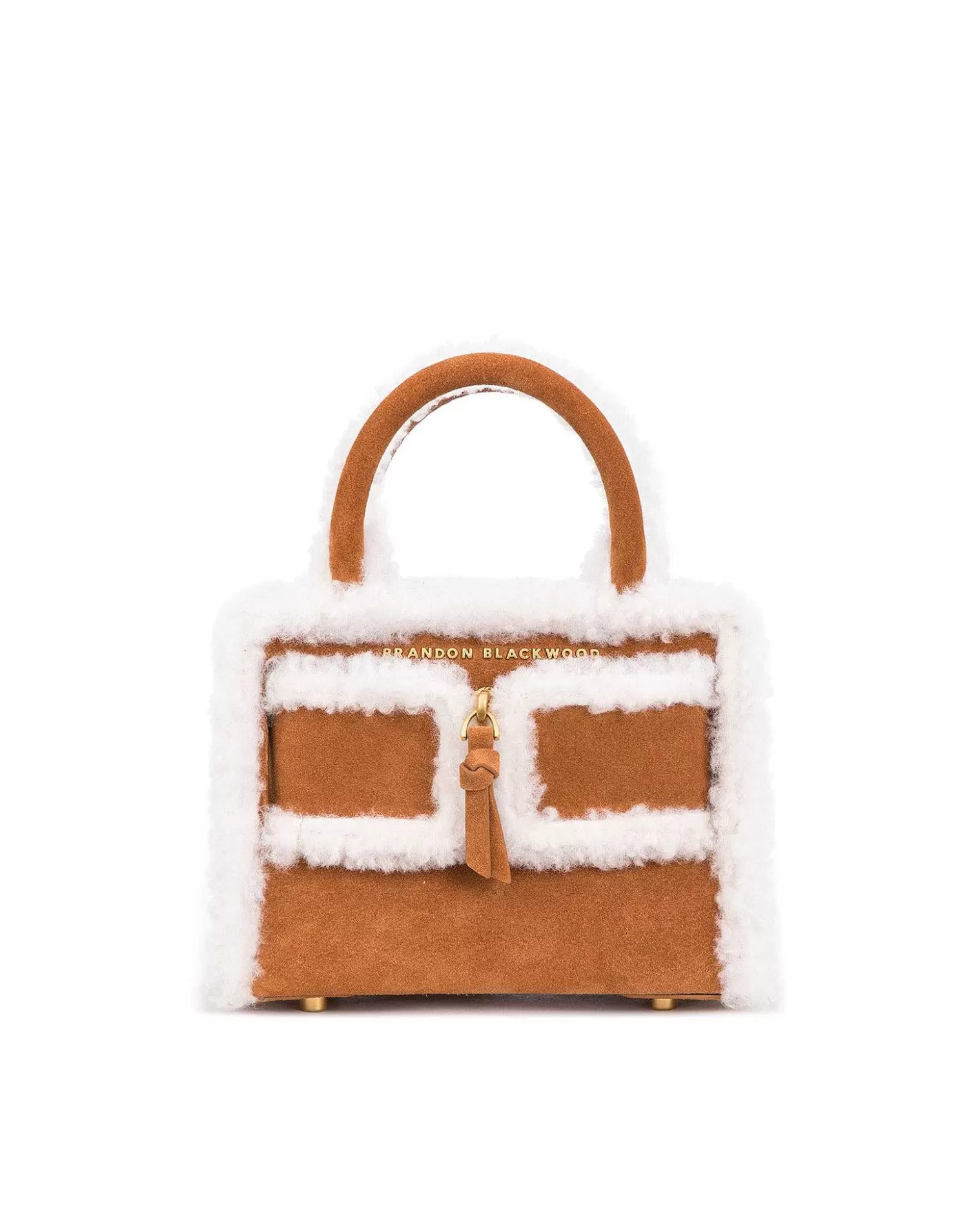 Crossbody Bags>Brandon Blackwood Kuei Bag Tan Suede W/Shearling Edges