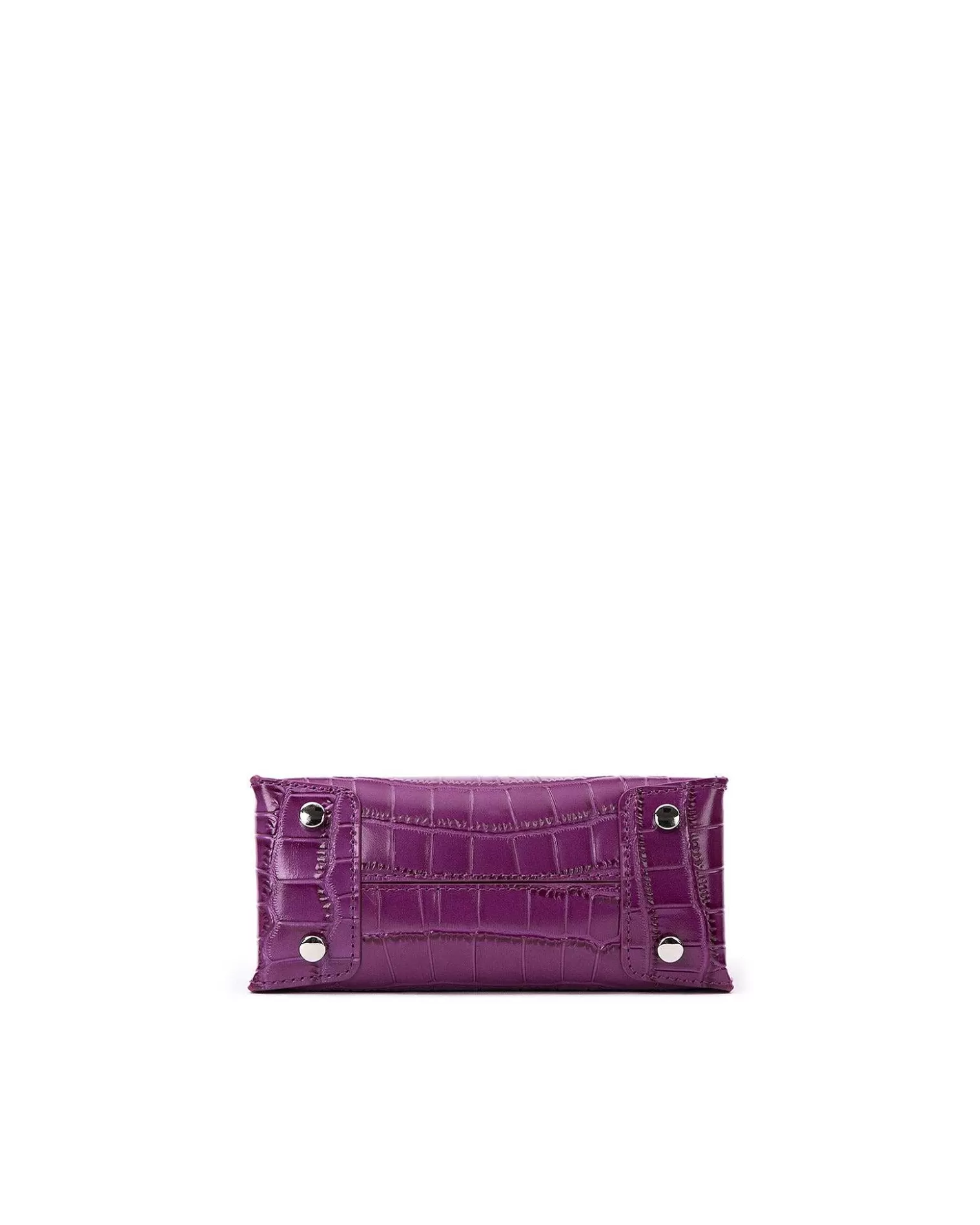 Top Handle Bags>Brandon Blackwood Kuei Bag Purple Croc Embossed Leather