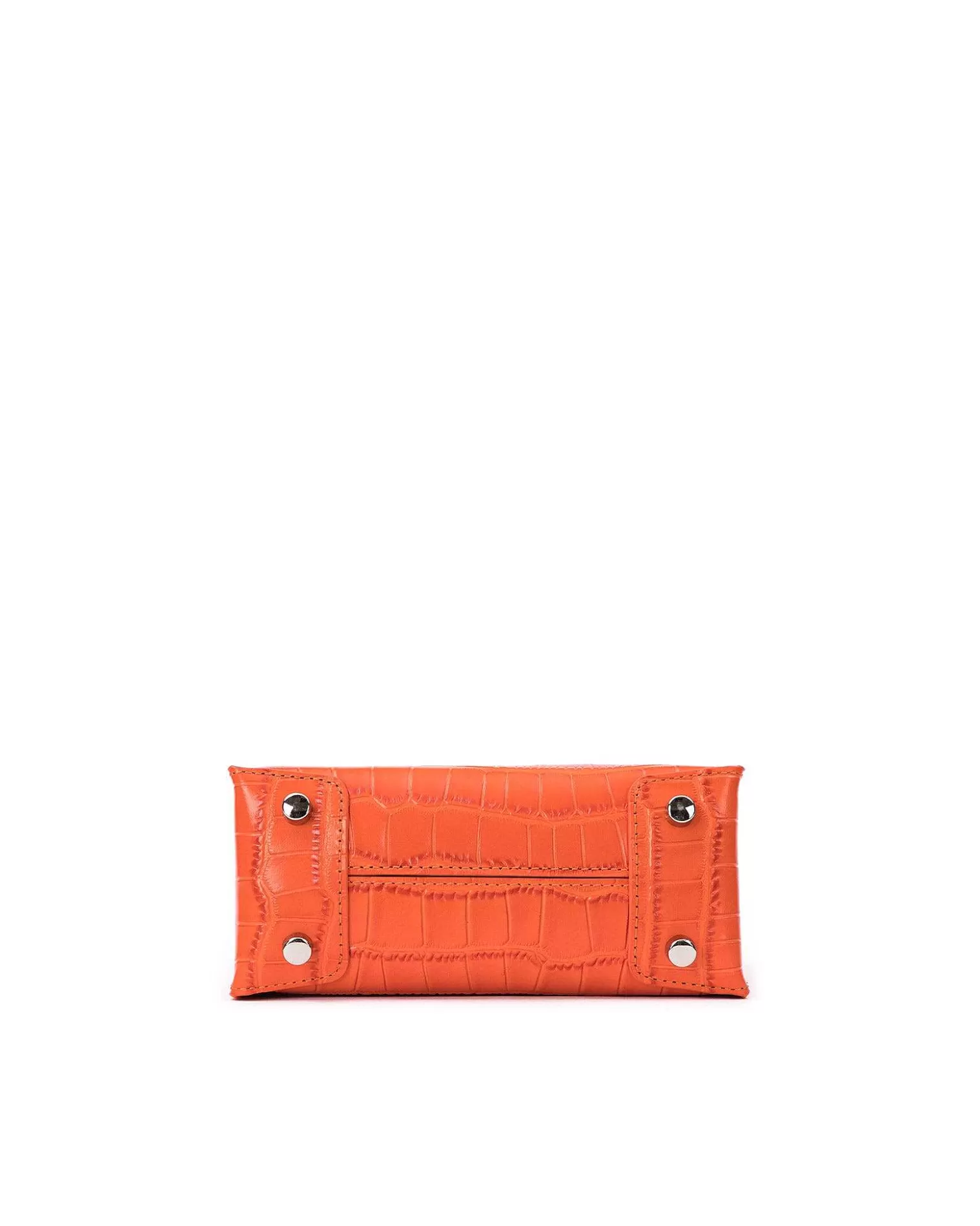 Top Handle Bags>Brandon Blackwood Kuei Bag Orange Croc Embossed Leather