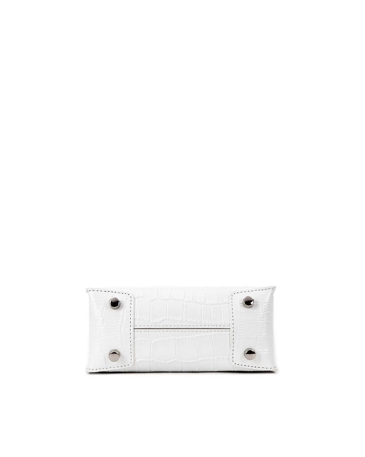 Top Handle Bags>Brandon Blackwood Kuei Bag White Croc Embossed Leather