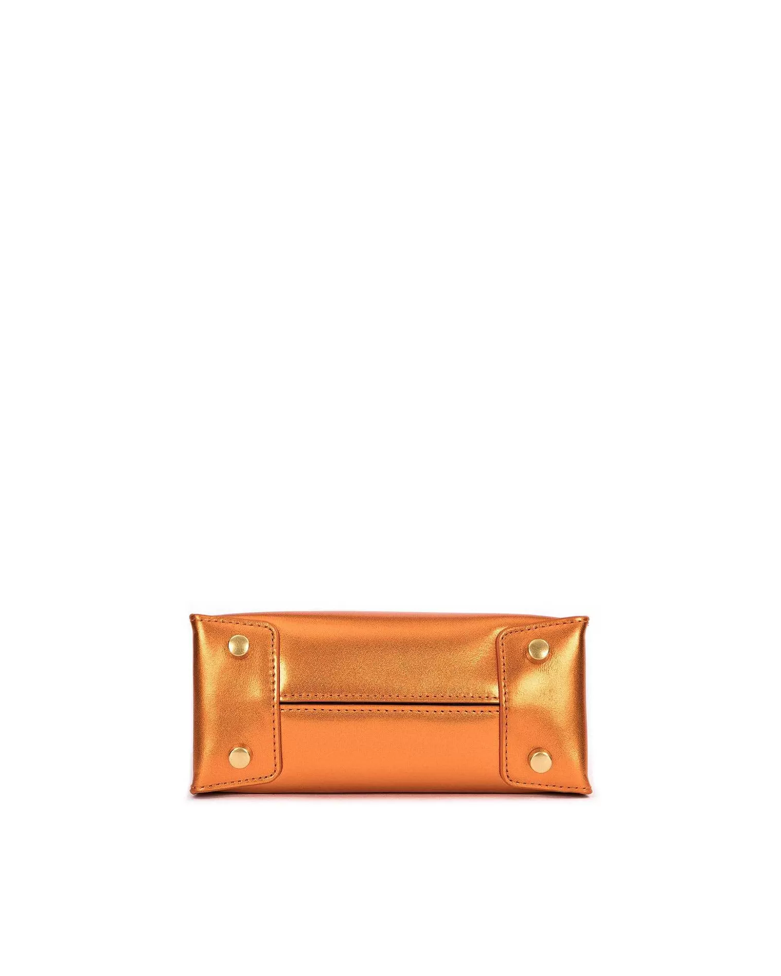 Top Handle Bags>Brandon Blackwood Kuei Bag Metallic Orange Leather