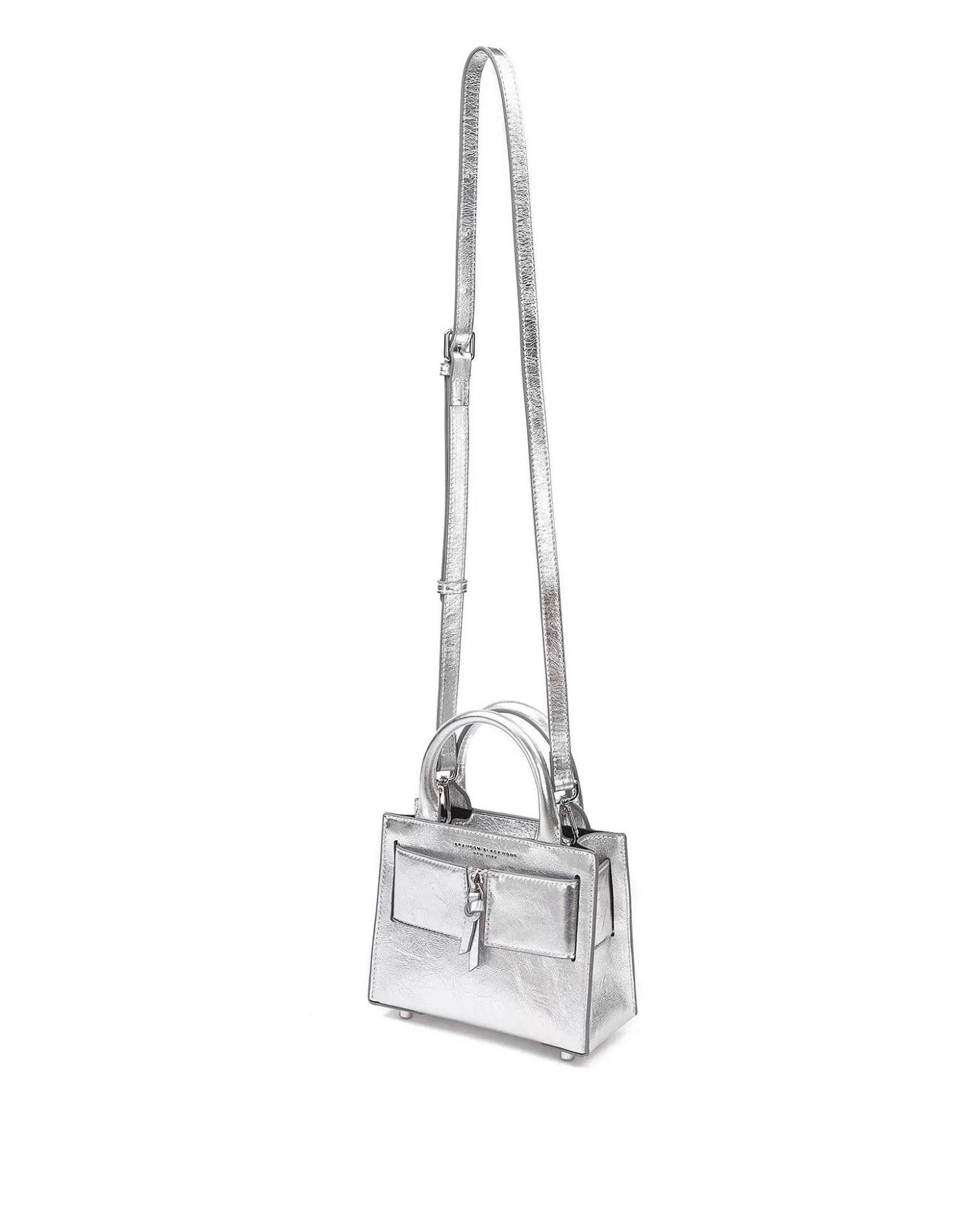 Top Handle Bags>Brandon Blackwood Kuei Bag Silver Cracked Leather