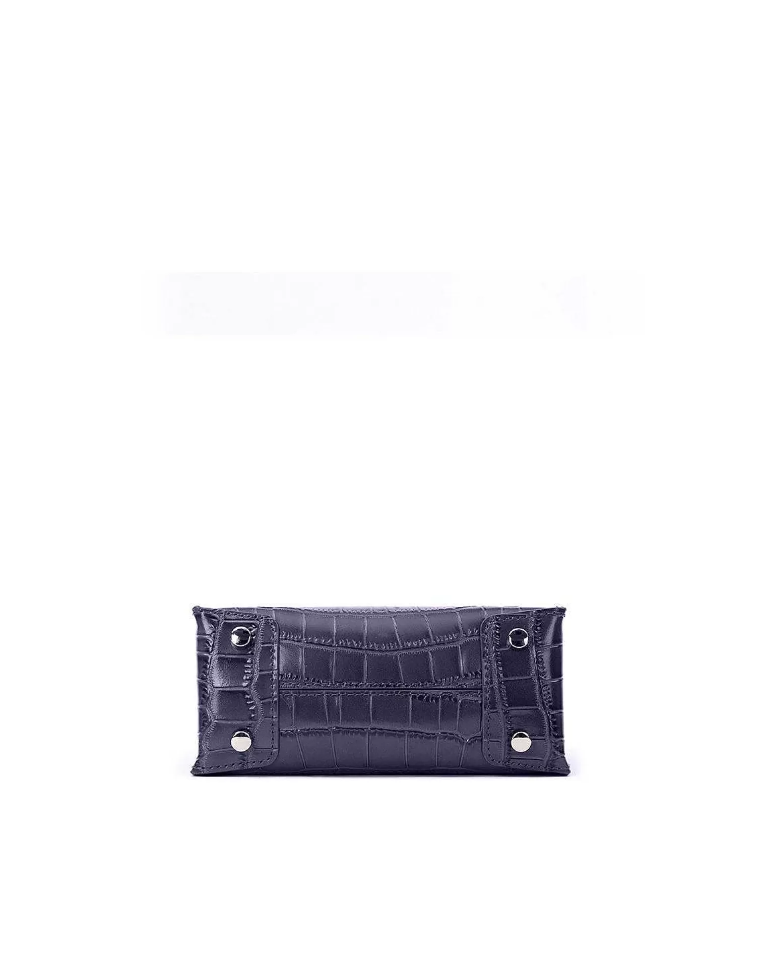 Top Handle Bags>Brandon Blackwood Kuei Bag Navy Croc Embossed Leather