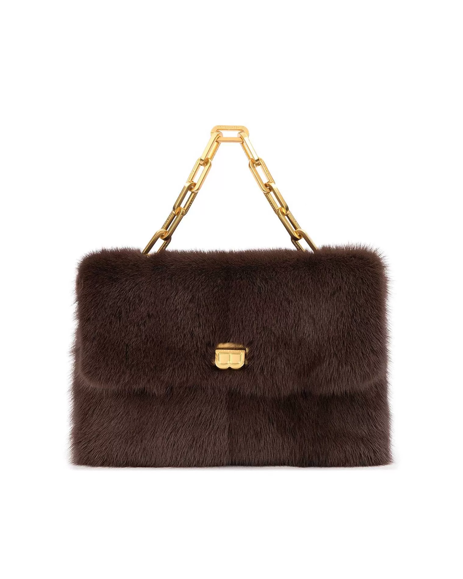 Shoulder Bags>Brandon Blackwood Lisa Shoulder Bag Brown Mink W/Brass Hardware