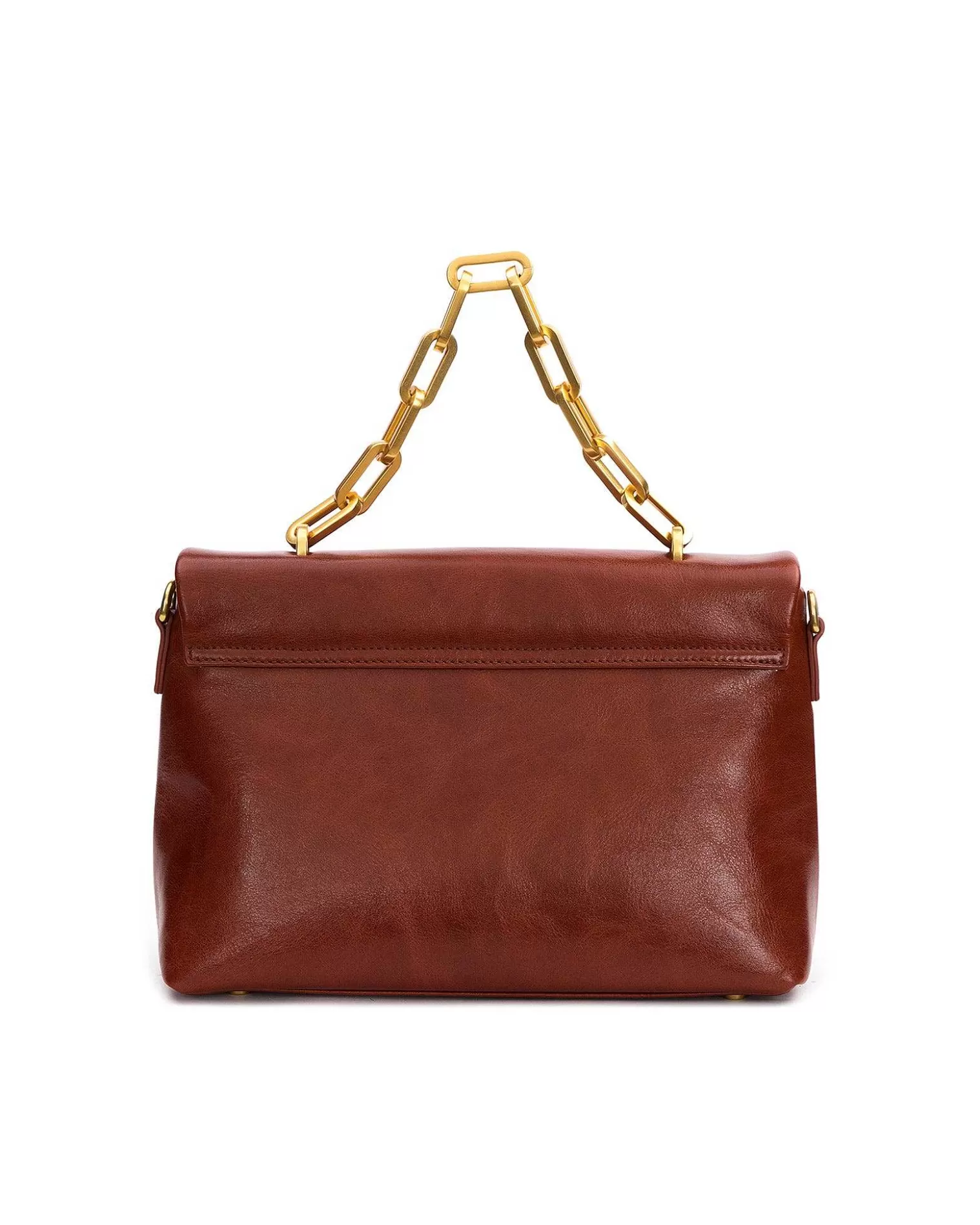 Shoulder Bags>Brandon Blackwood Lisa Shoulder Bag Brown Cracked Leather W/Brass Hardware