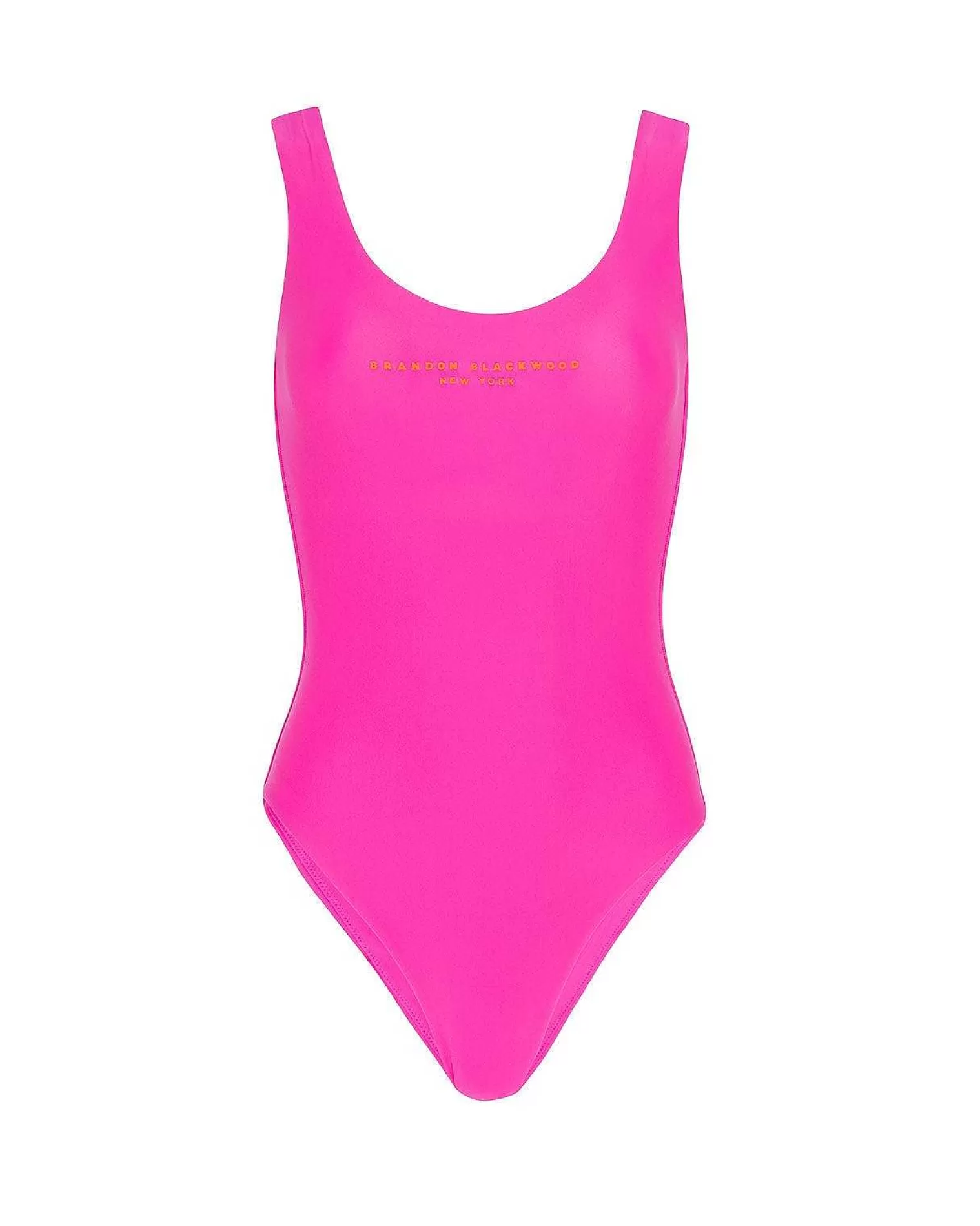 One-Piece>Brandon Blackwood Logo One-Piece Swimsuit Hot Pink/Orange Logo