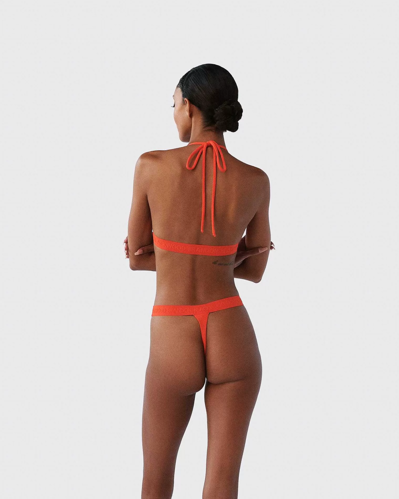 Bottoms>Brandon Blackwood Logo Swim Thong Orange