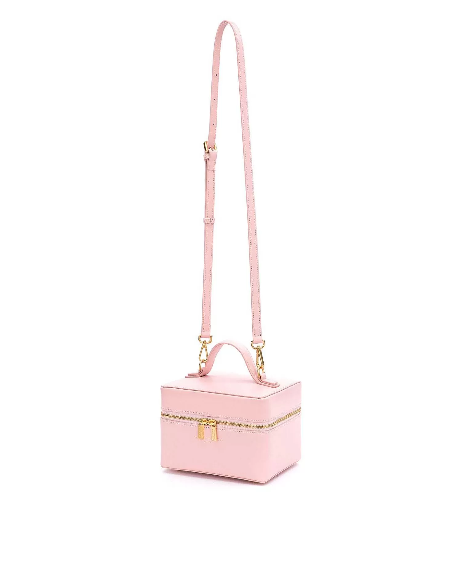 Makeup Bags>Brandon Blackwood Makeup Bag Pink Leather