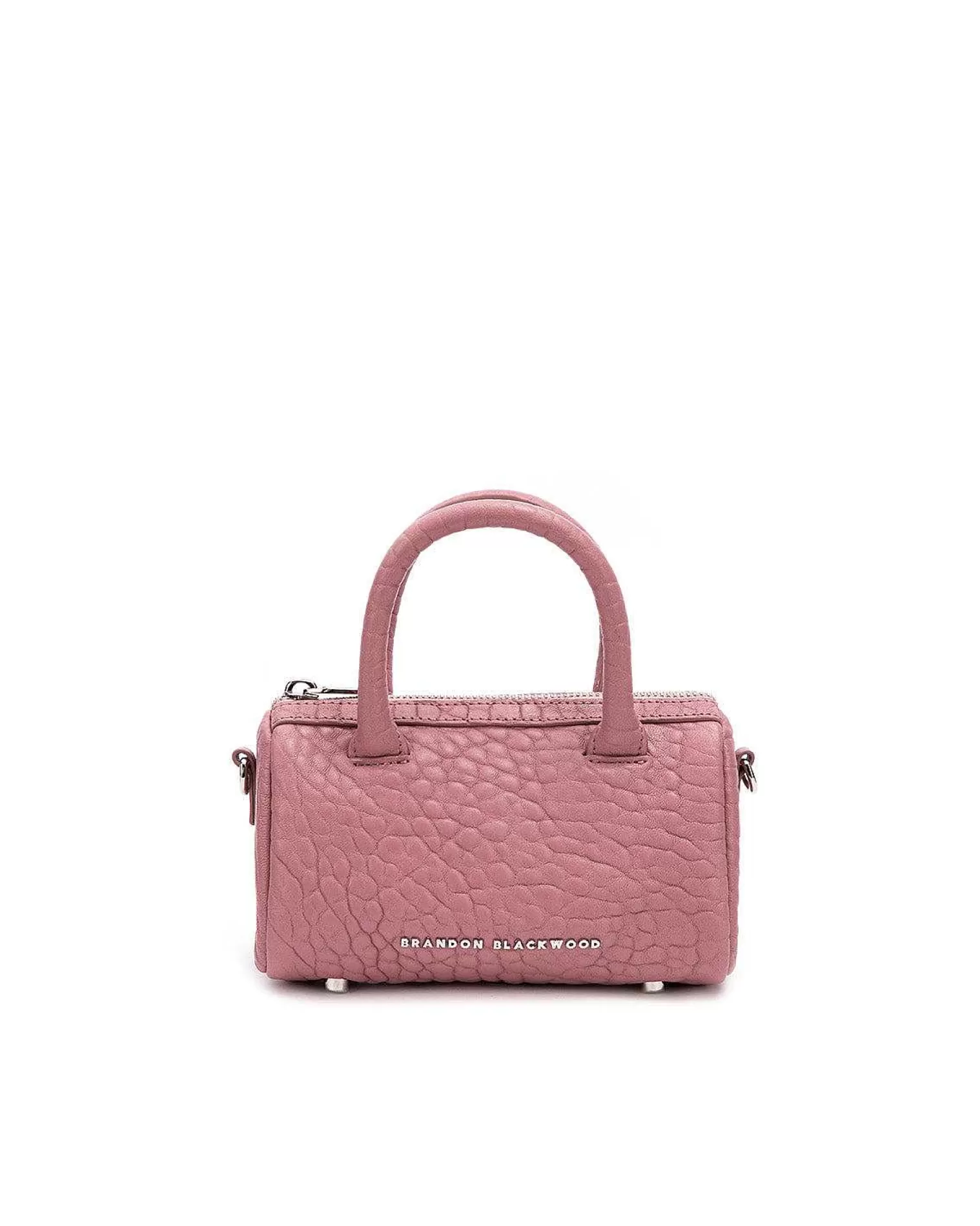 Crossbody Bags>Brandon Blackwood Mini Cara Duffle Bag Pink Bubble Leather