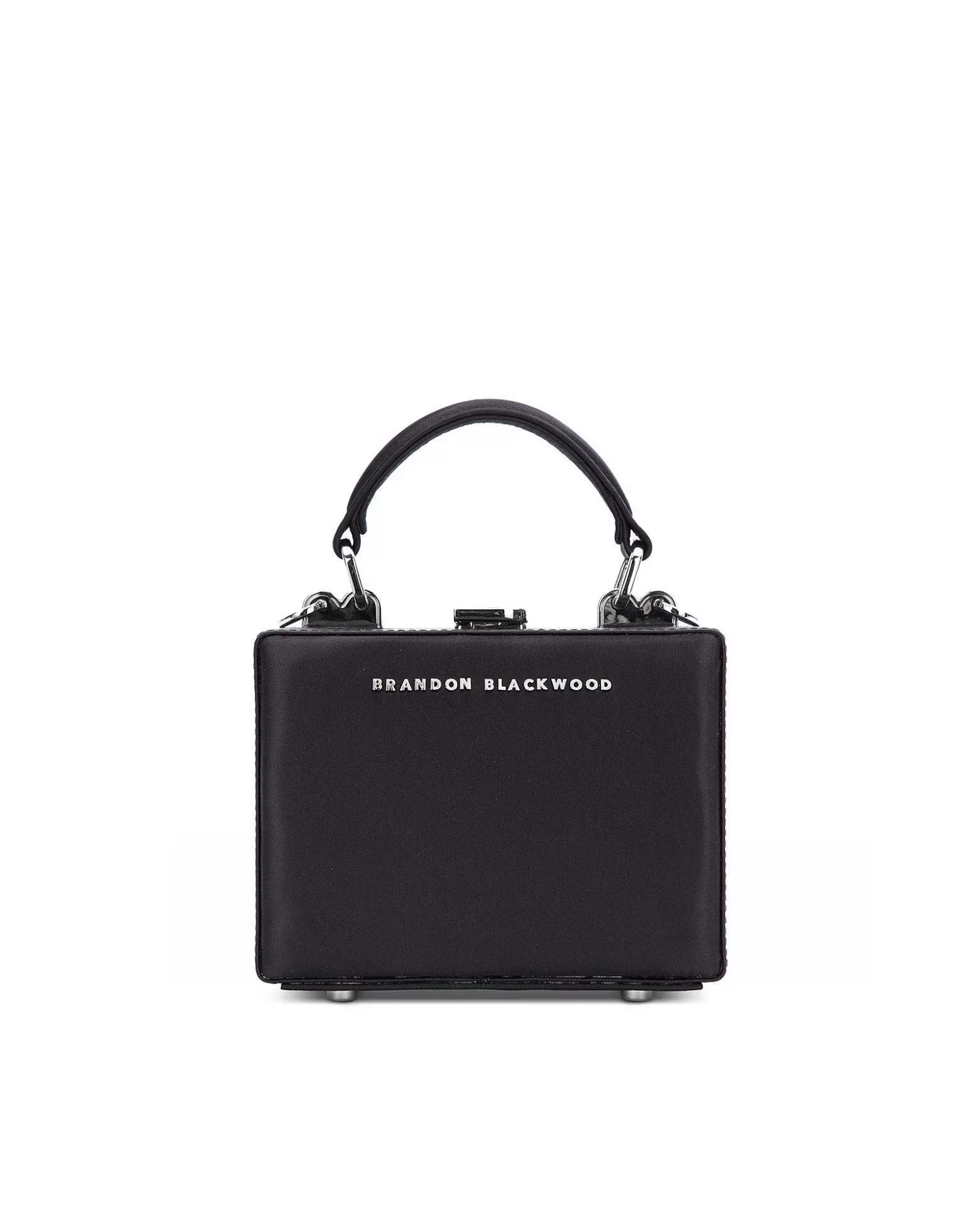 Top Handle Bags>Brandon Blackwood Mini Kendrick Trunk Black Satin