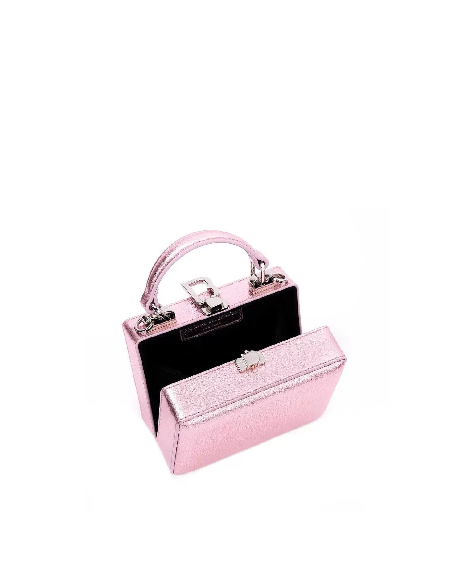 Crossbody Bags>Brandon Blackwood Mini Kendrick Trunk Metallic Soft Pink Leather