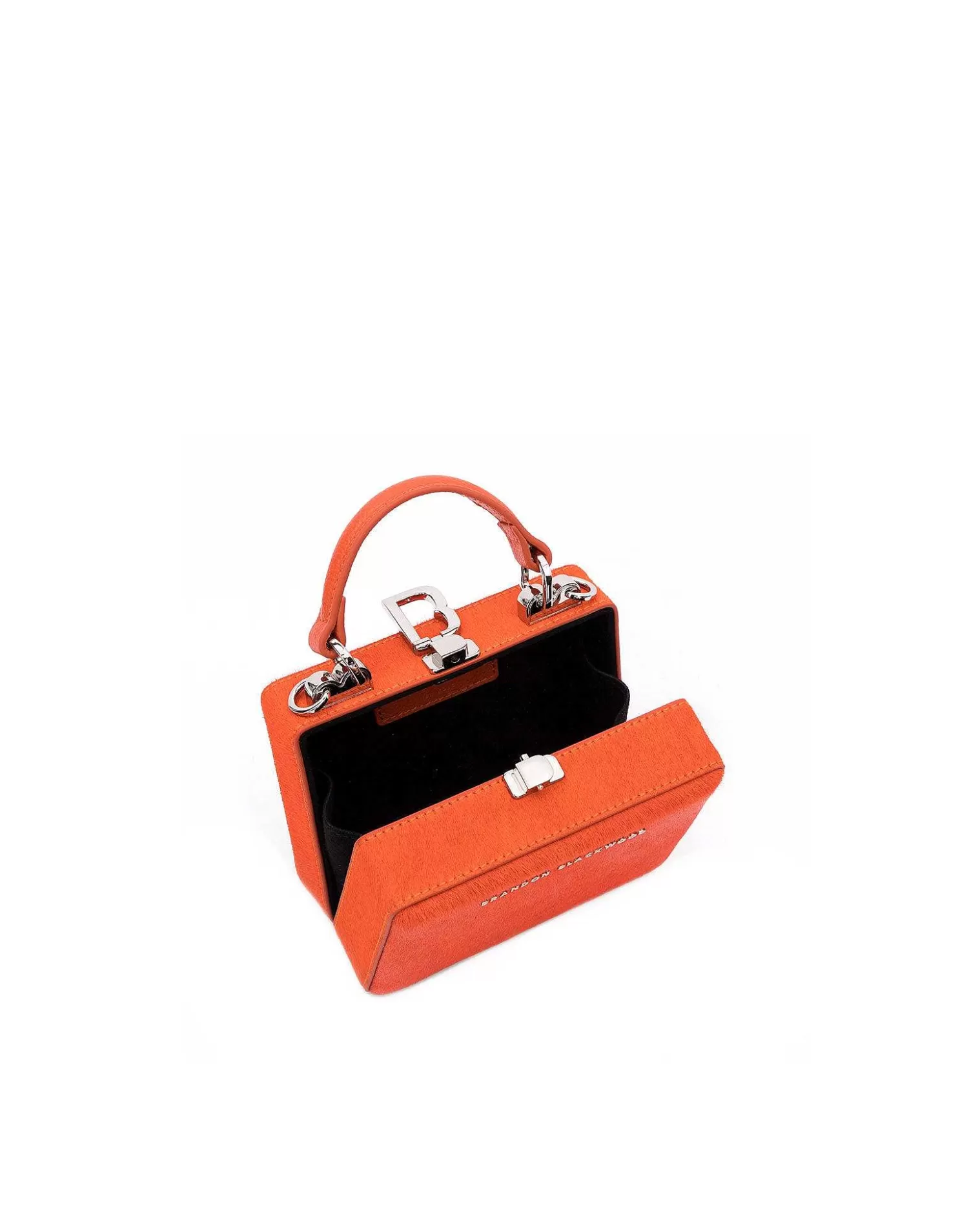 Top Handle Bags>Brandon Blackwood Mini Kendrick Trunk Burnt Orange Ponyhair