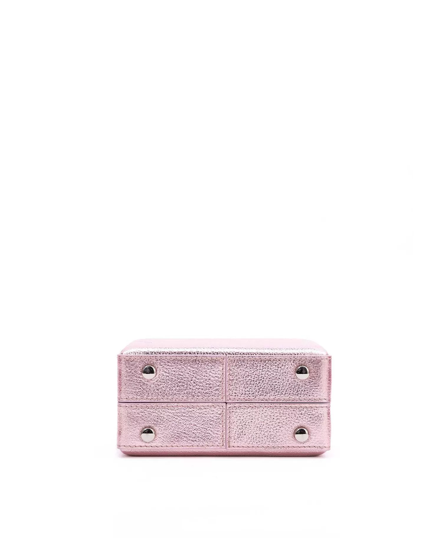 Crossbody Bags>Brandon Blackwood Mini Kendrick Trunk Metallic Soft Pink Leather