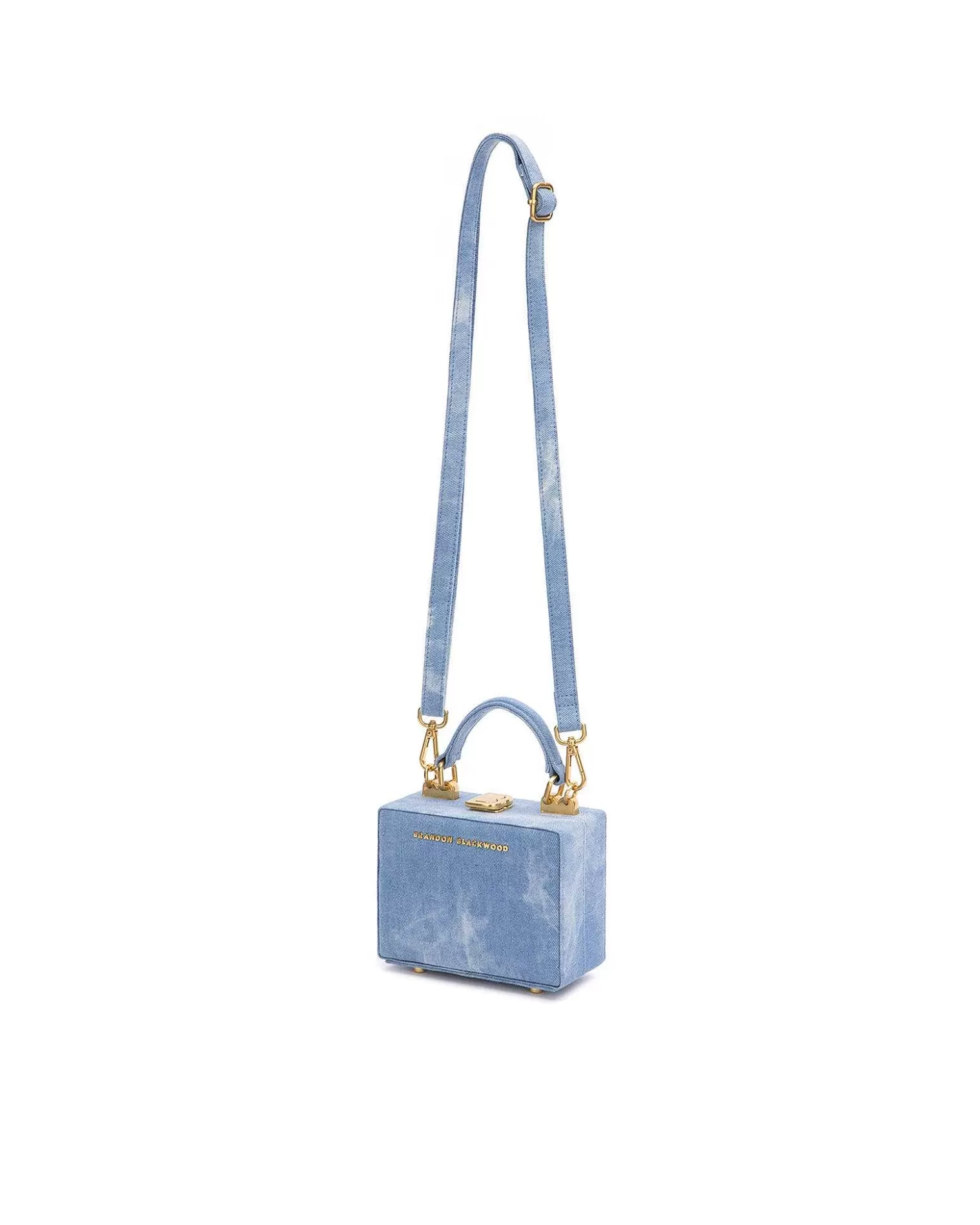 Top Handle Bags>Brandon Blackwood Mini Kendrick Trunk Blue Bleached Denim