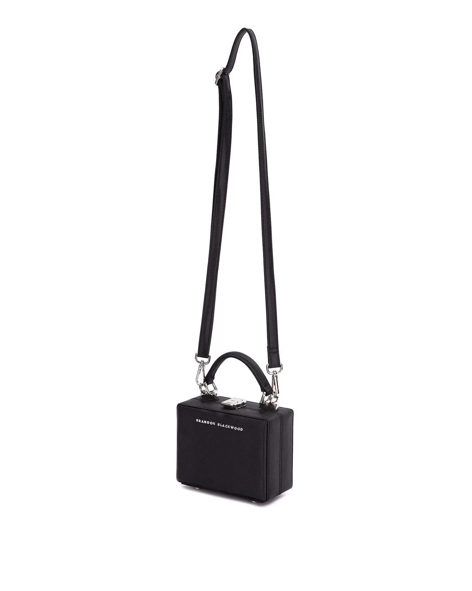 Top Handle Bags>Brandon Blackwood Mini Kendrick Trunk Black Satin