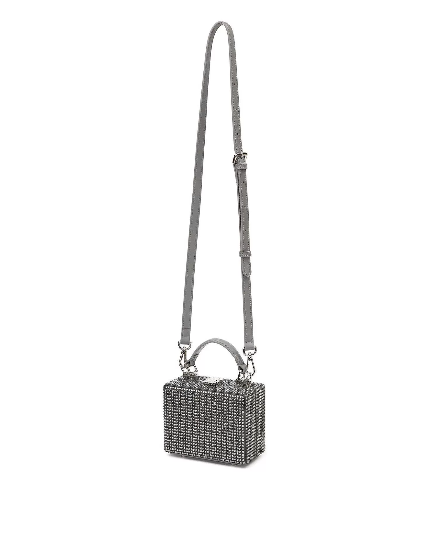 Crossbody Bags>Brandon Blackwood Mini Kendrick Trunk Grey Diamond Mini Crystals