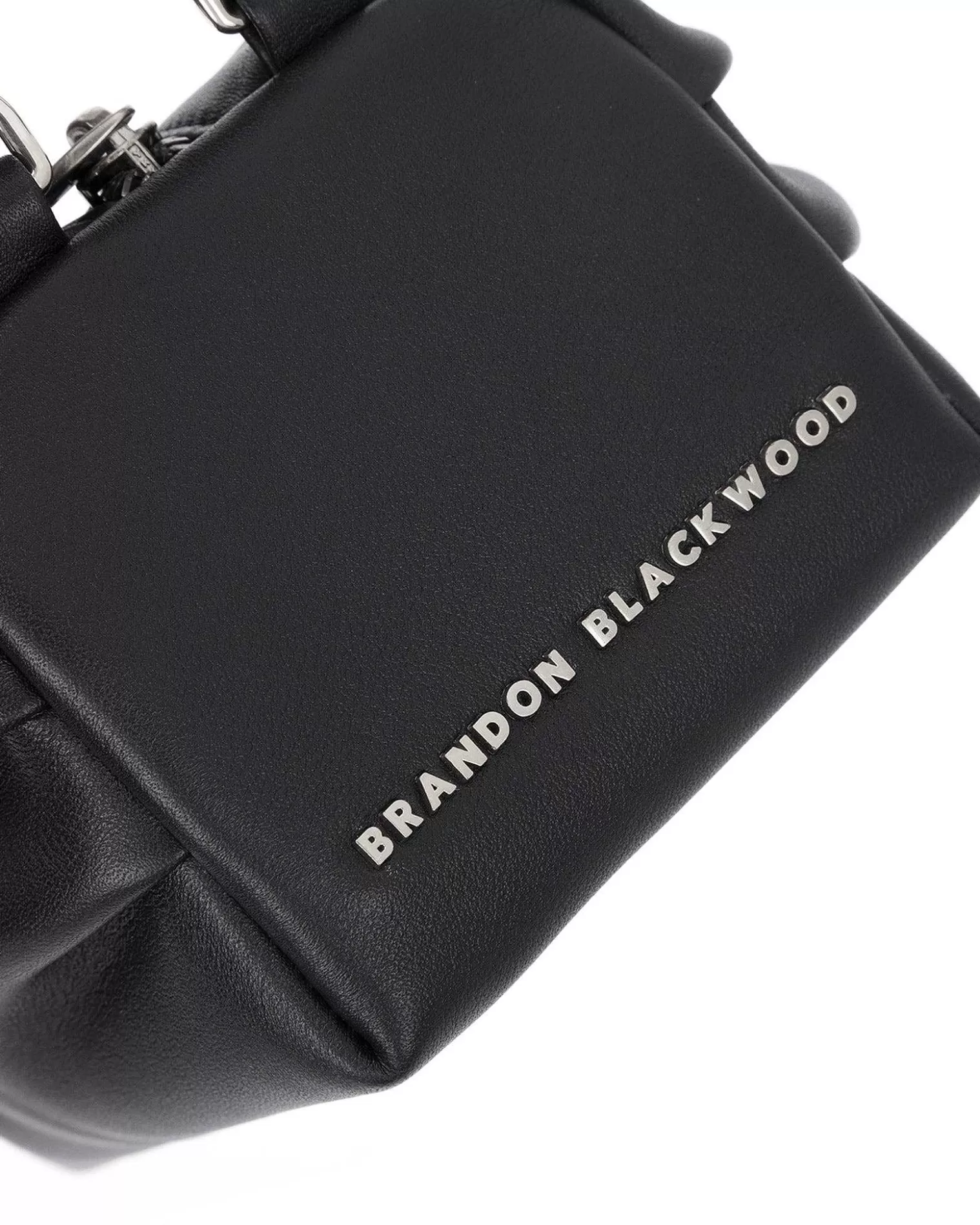 Top Handle Bags>Brandon Blackwood Mini Valentina Black Leather W/Silver Hardware