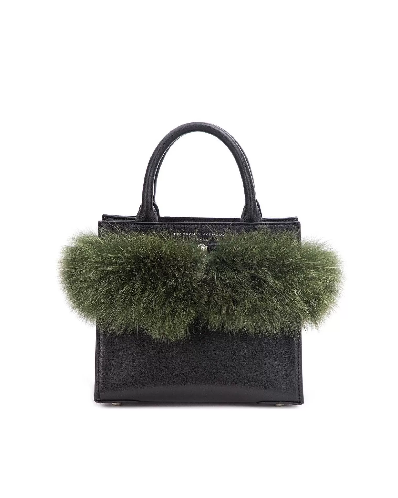 Crossbody Bags>Brandon Blackwood Mya Bag Black Leather & Green Fox