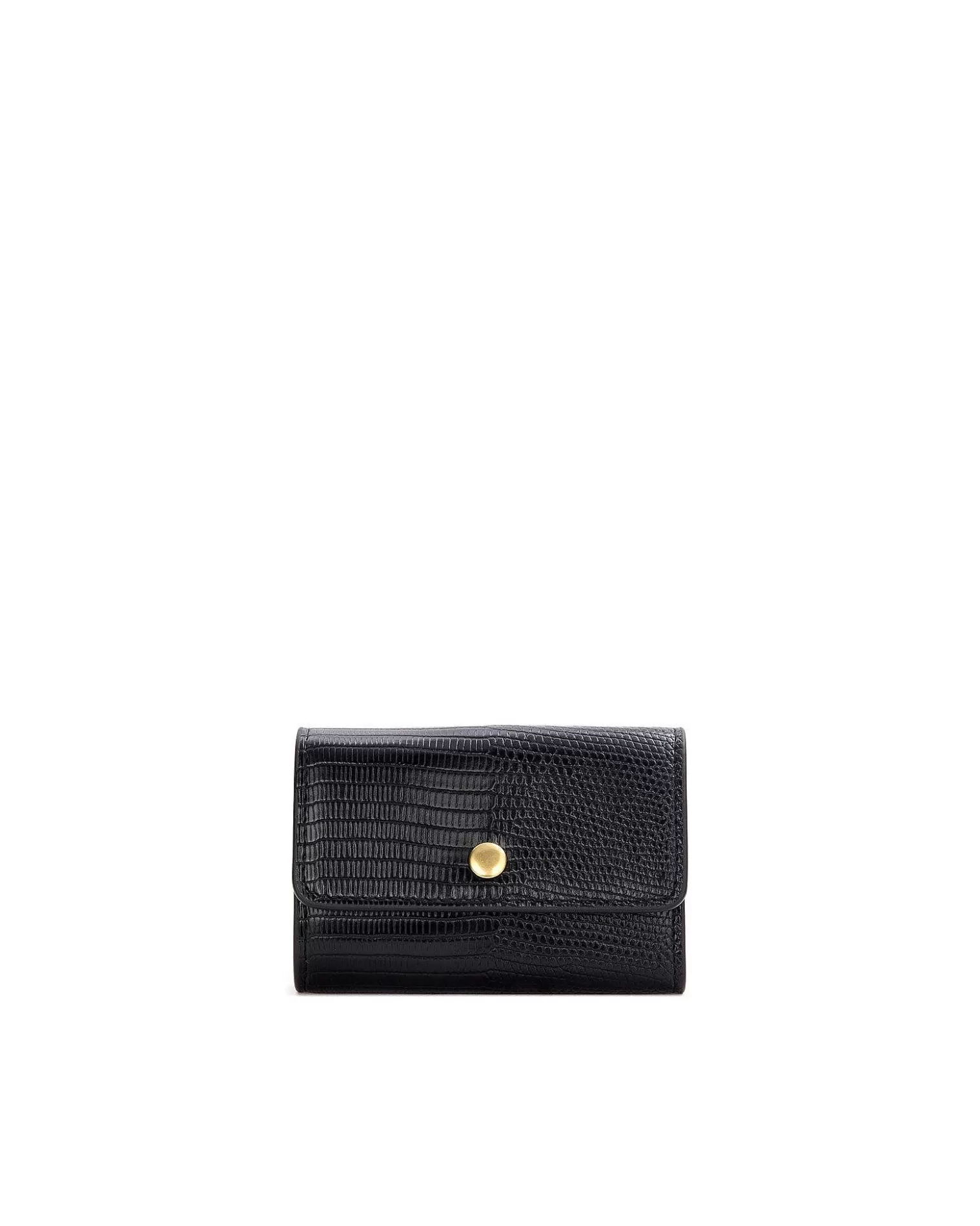 Wallets>Brandon Blackwood Neema Key Pouch Black Lizard Embossed Leather