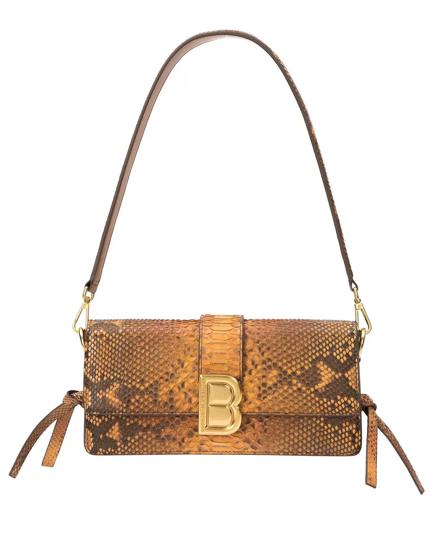 Shoulder Bags>Brandon Blackwood Nia Bag Brown Snakeskin